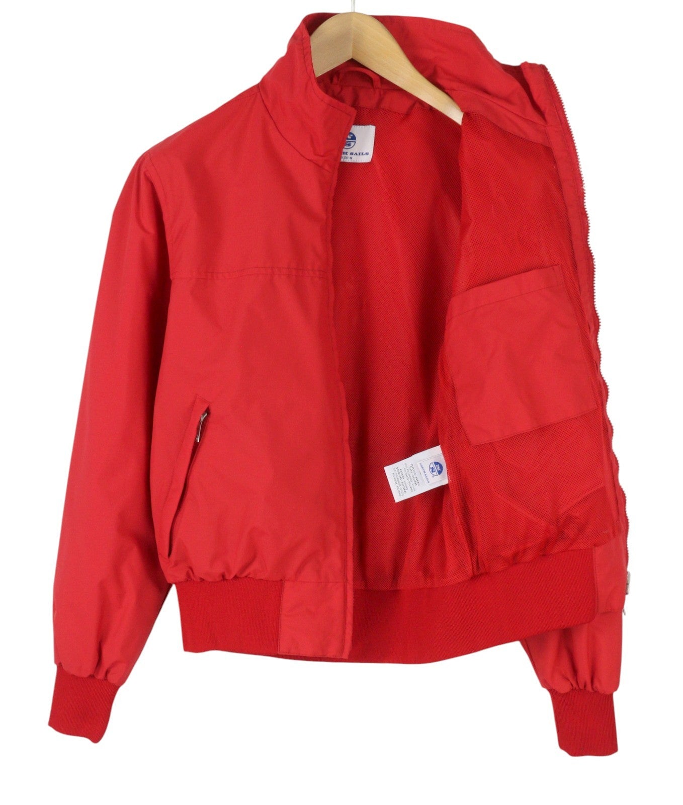 NORTH SAILS Men Jacket S Red High Neck Full Zip Lightweight Bomber
