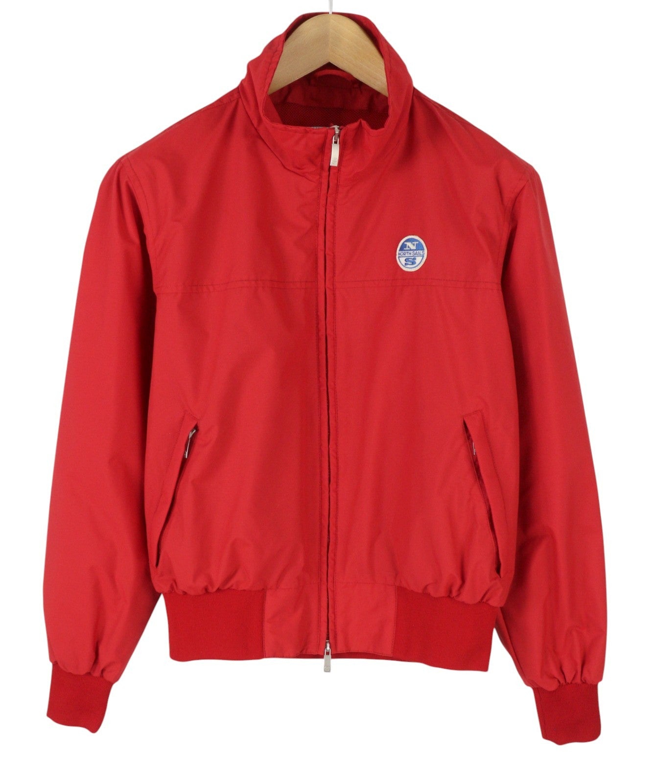 NORTH SAILS Men Jacket S Red High Neck Full Zip Lightweight Bomber