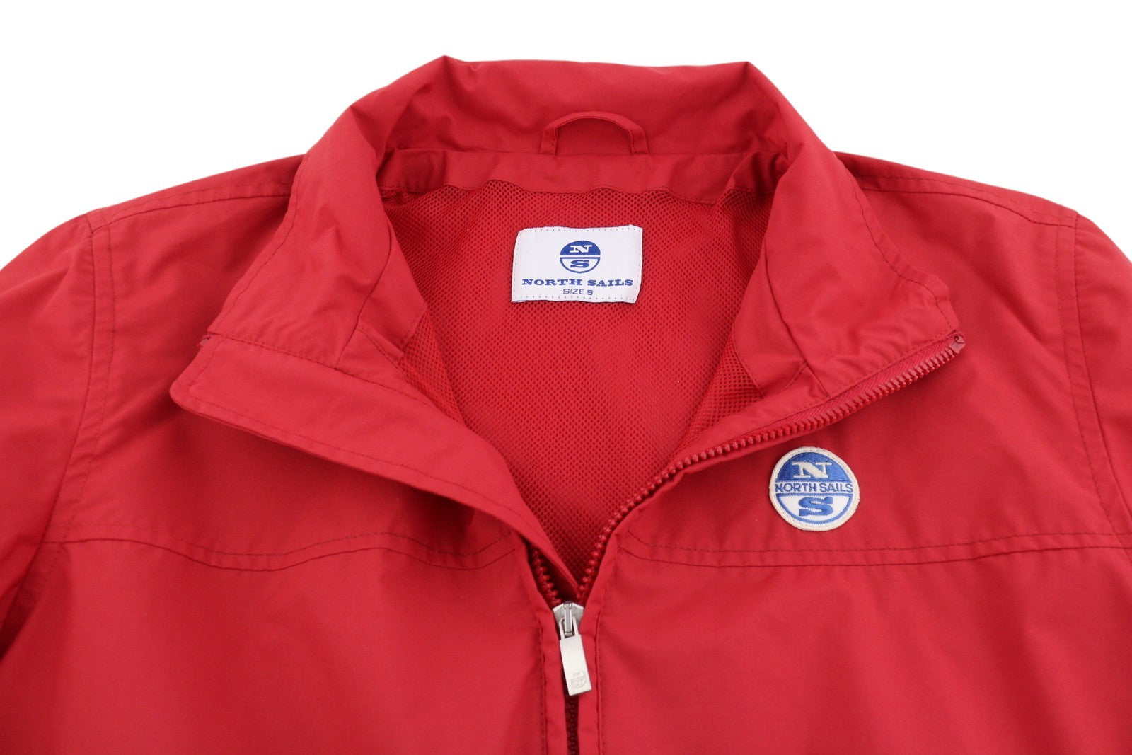 NORTH SAILS Men Jacket S Red High Neck Full Zip Lightweight Bomber