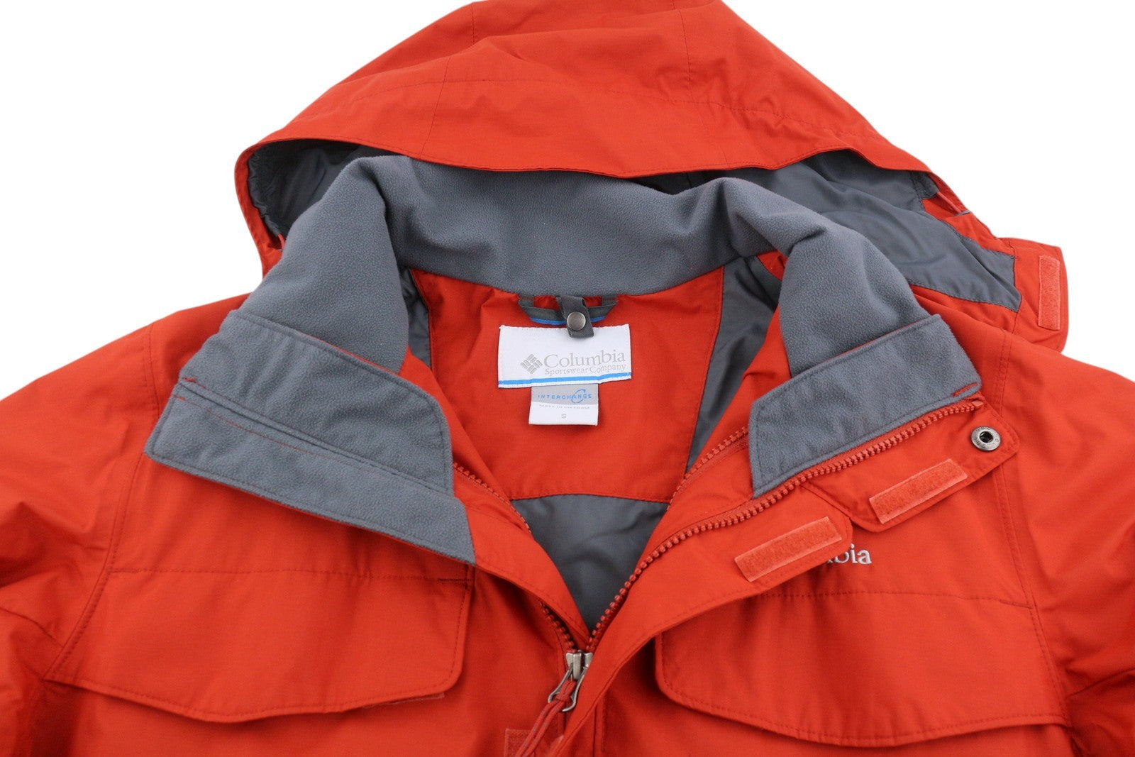 COLUMBIA Men Jacket S Orange Interchange Omi-Tech Waterproof Lightweight
