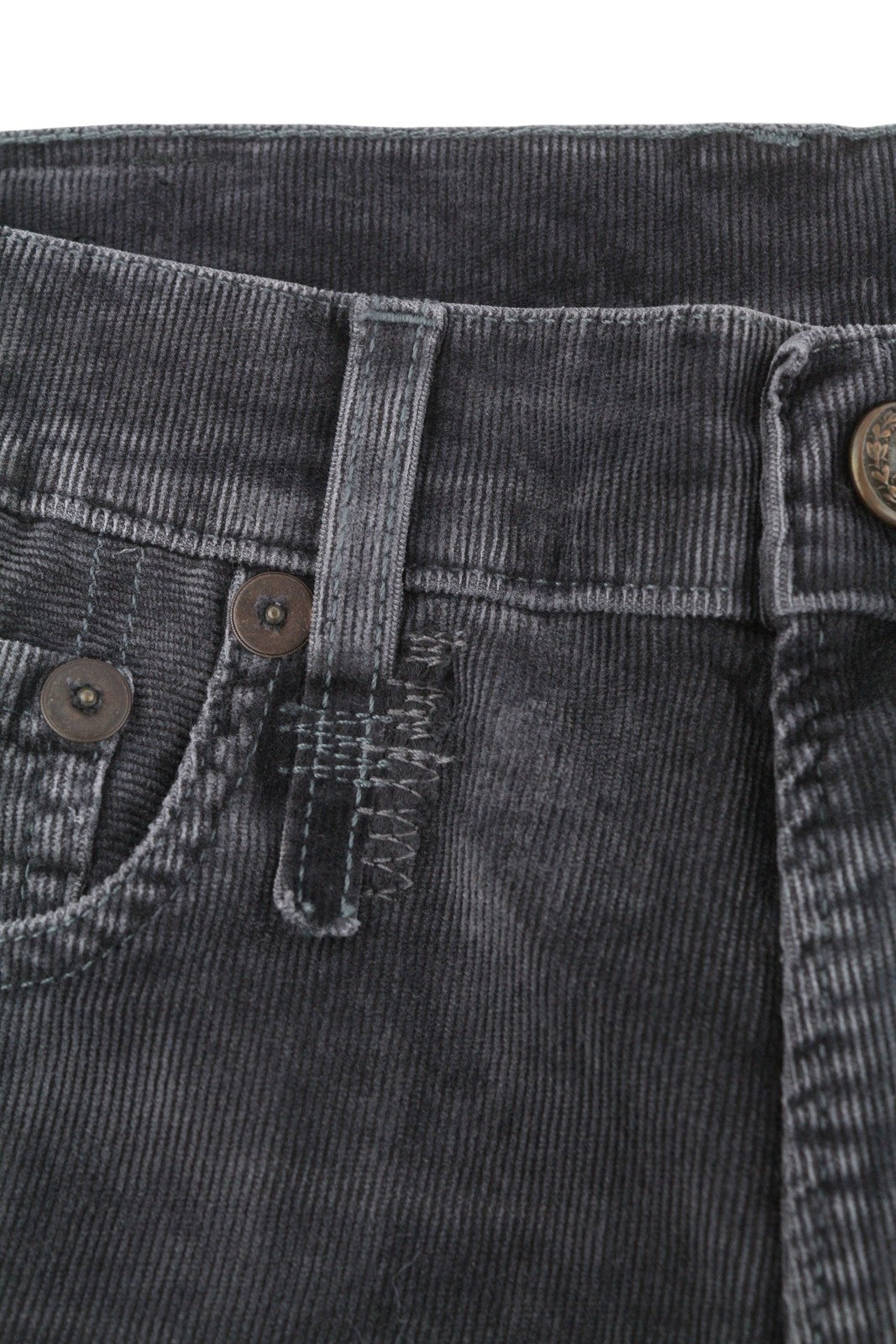 R13 Romeo Women Trousers 26 Obsidian Stretch Cord Faded Grey Cropped Ankle FW25