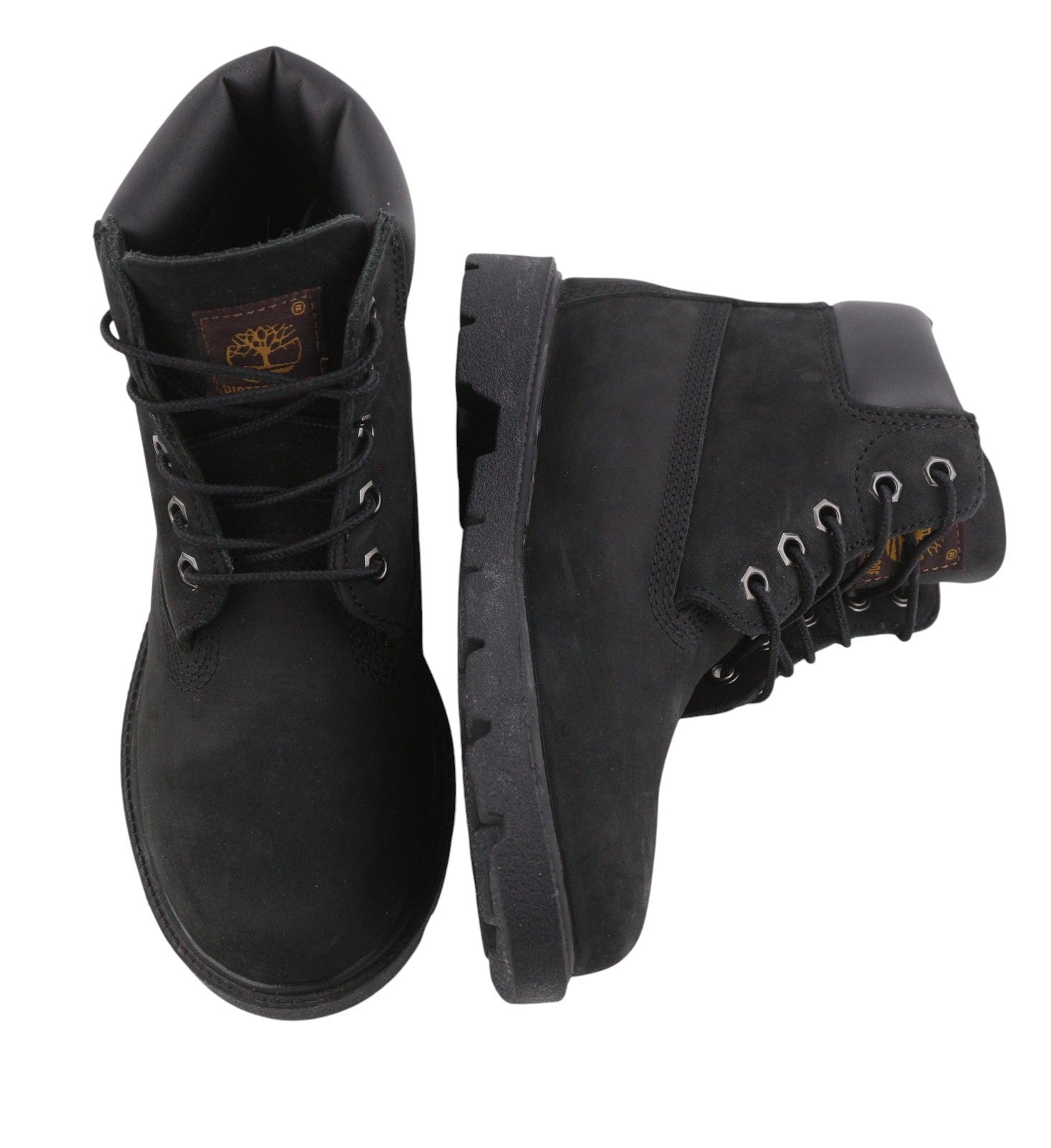 TIMBERLAND Boy Boots EU33 Black Leather Laced Waterproof Non-Marking
