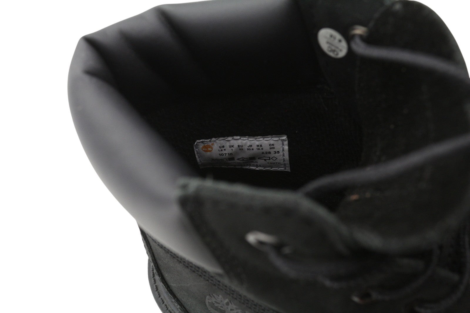 TIMBERLAND Boy Boots EU33 Black Leather Laced Waterproof Non-Marking