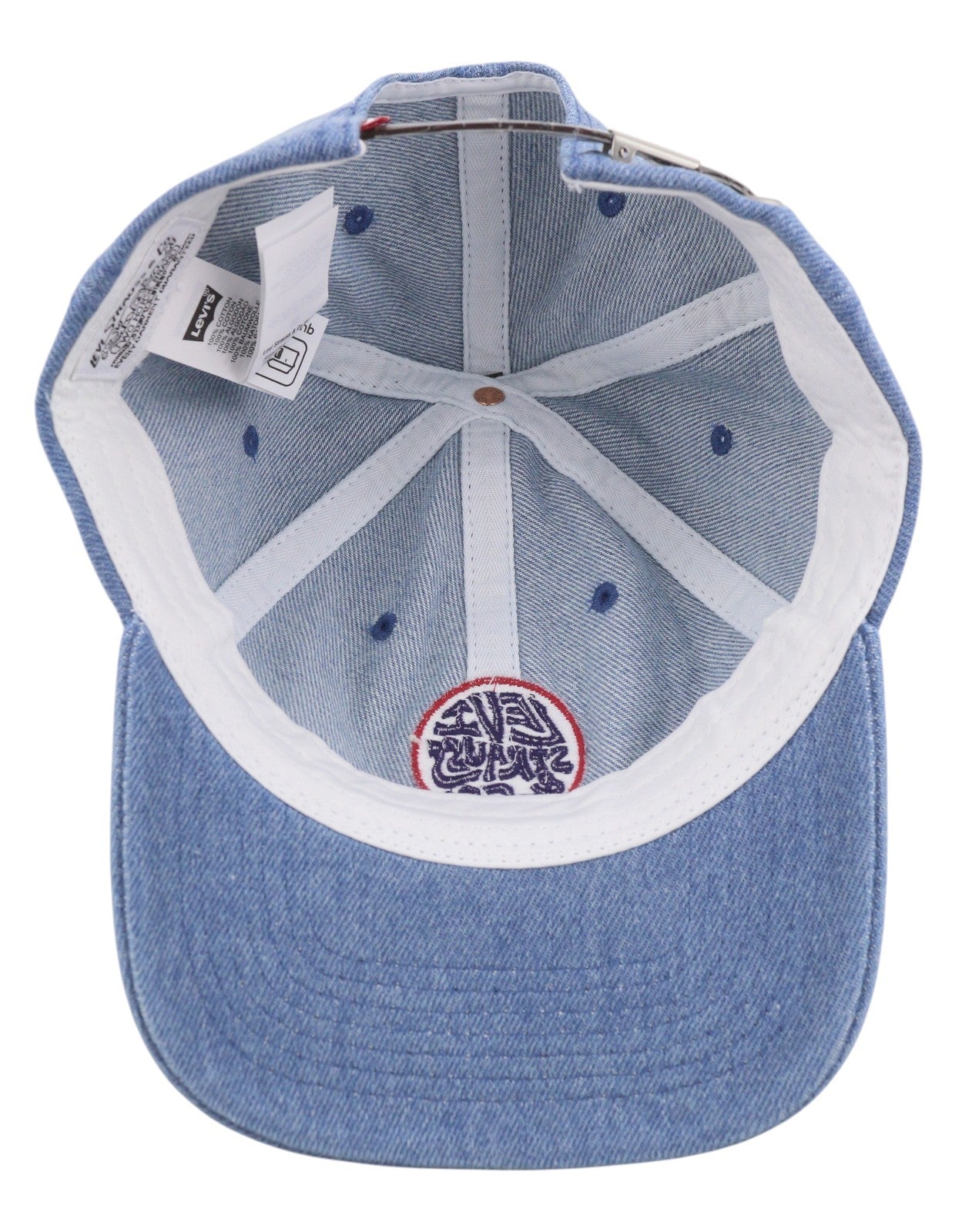 LEVI'S Men Cap OS Blue Denim Look Embroidered Logo Unisex Baseball