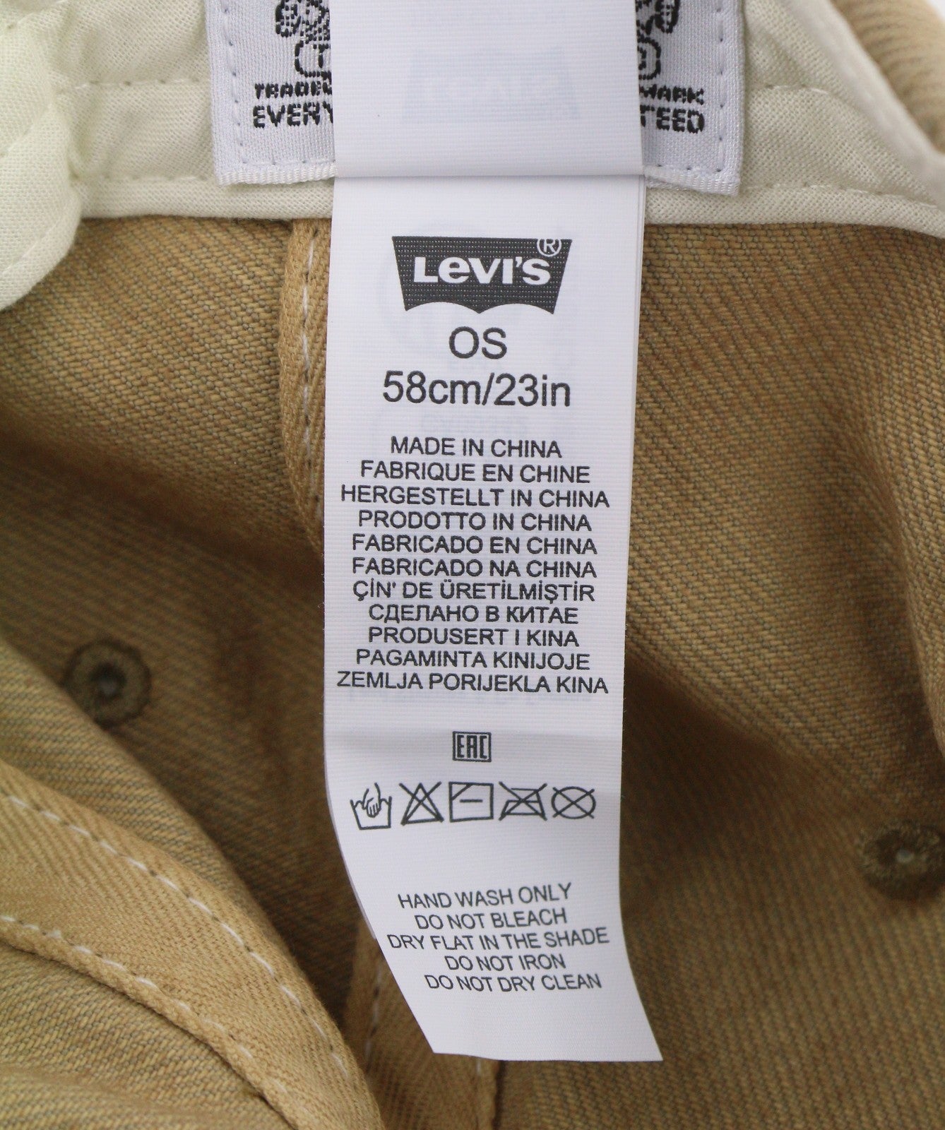 LEVI'S Men Cap OS Brown Embroidered Logo Unisex Baseball