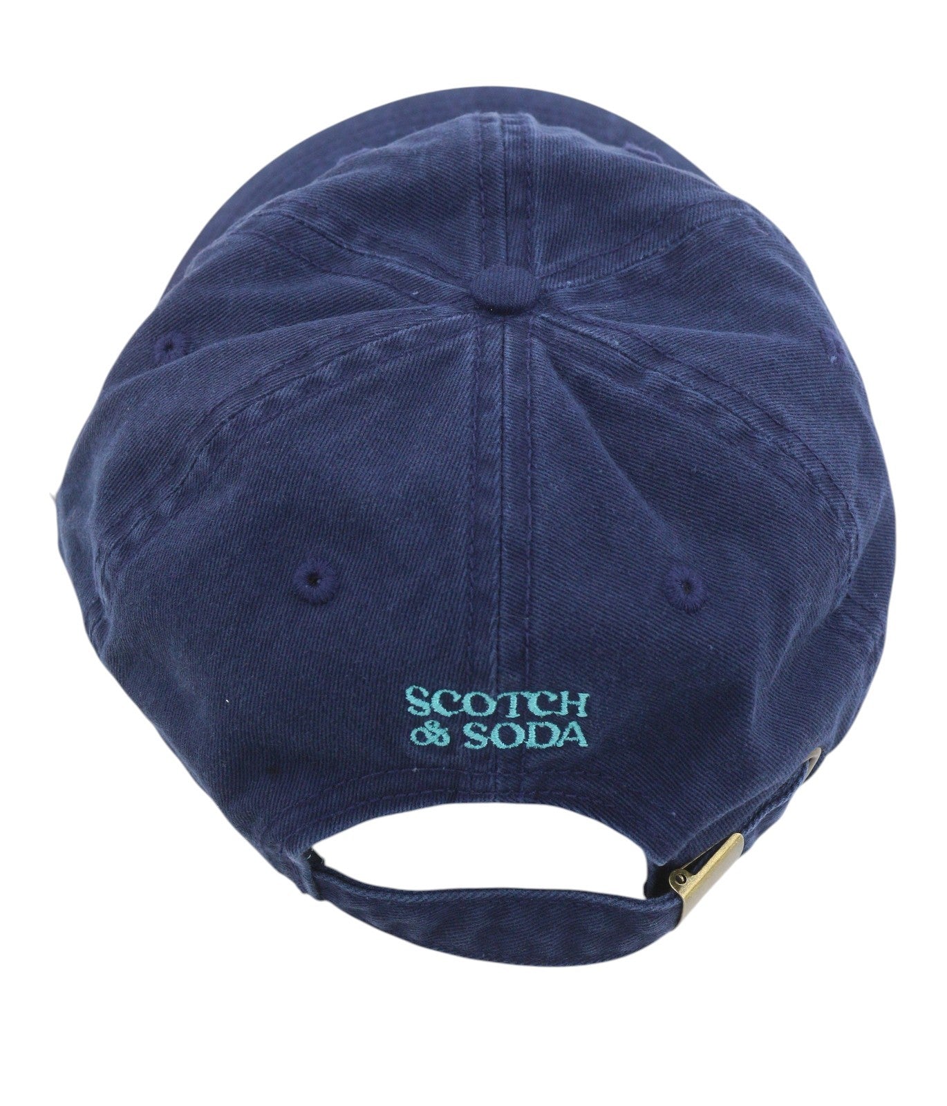 SCOTCH & SODA Men Cap OS Dark Blue Cotton Embroidered Logo Unisex Baseball