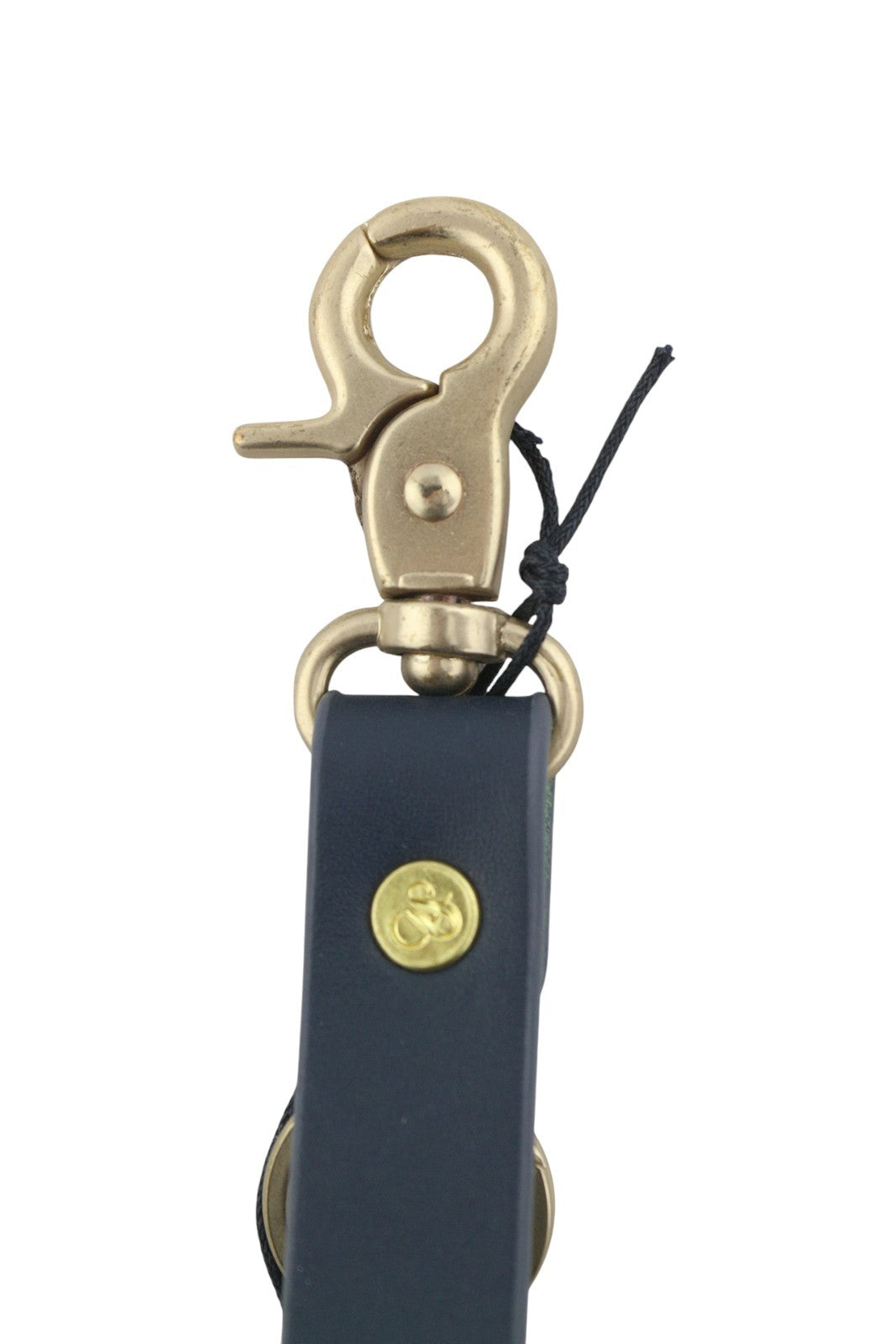 SCOTCH & SODA Men Keychain OS Dark Blue Leather Gold Tone Details Unisex