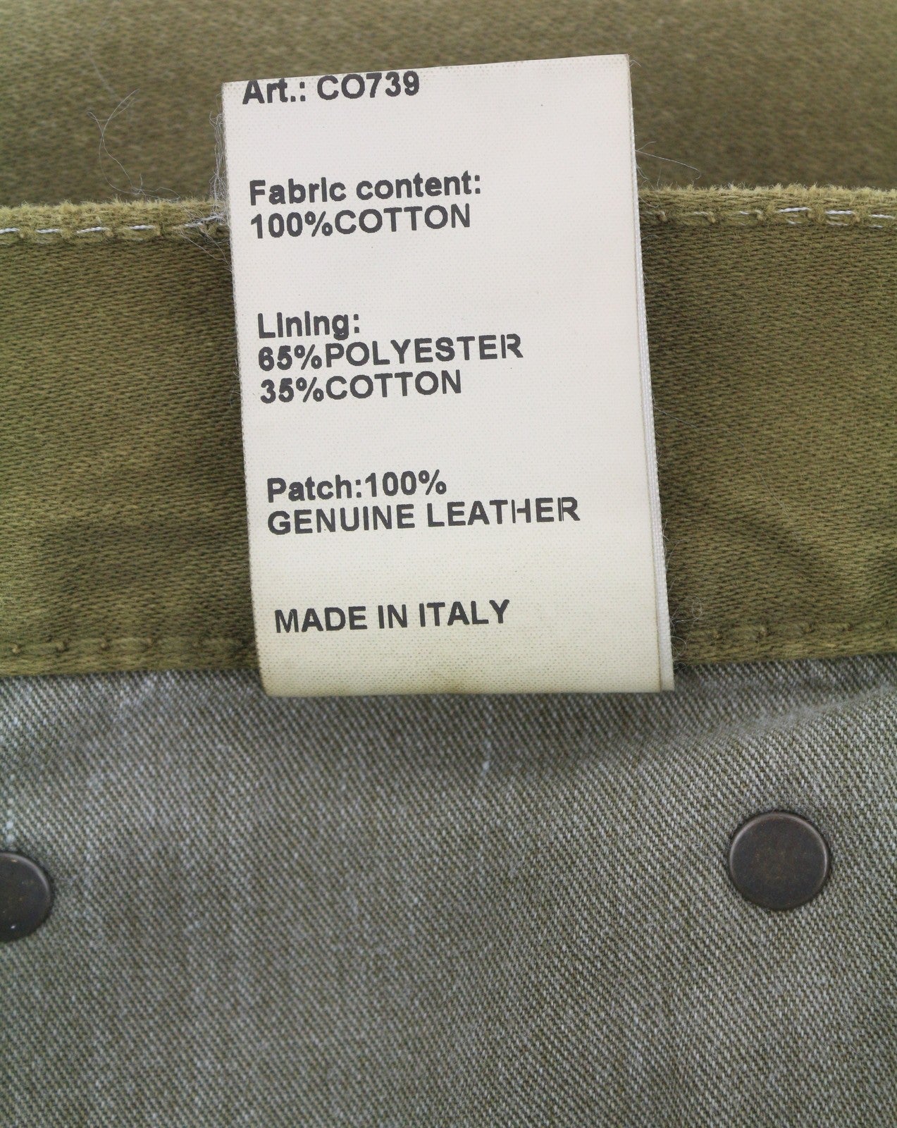 R13 Boyfriend Women Trousers 28 Olive Garment Dyed Moleskin Cropped Faded FW25