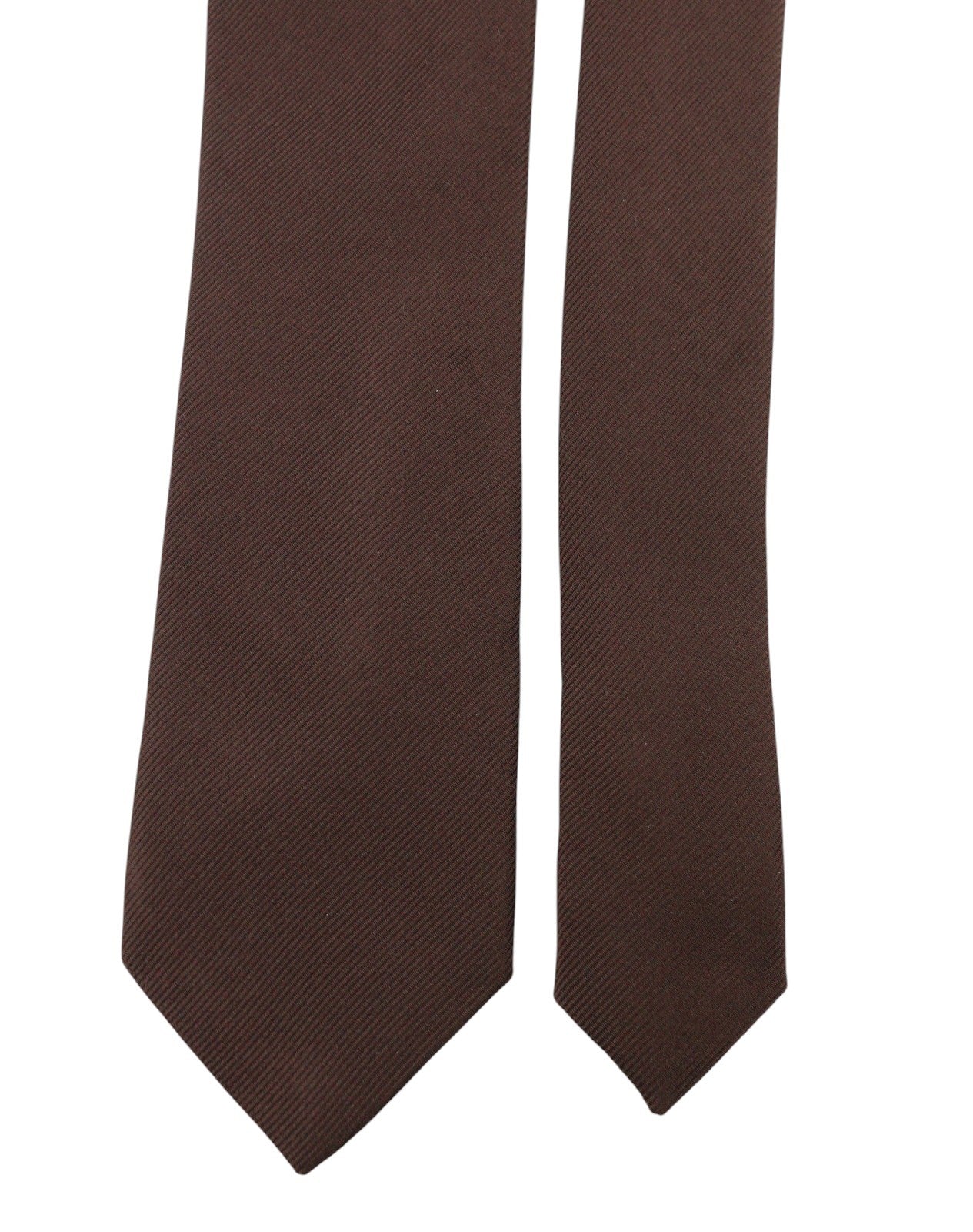 SUITSUPPLY Men Tie 148 x 6.5 CM Brown Textured Mulberry Silk Tied Formal