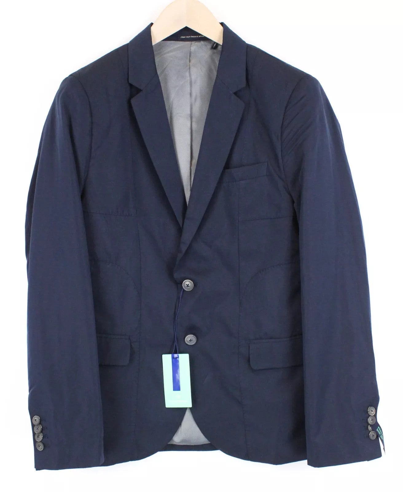 SCOTCH & SODA Ams Couture Men Blazer M Navy Single-Breasted Notch Collared