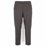 SUITSUPPLY Brescia Men Trousers UK38L Brown Wool Silk Linen Checked Pleated