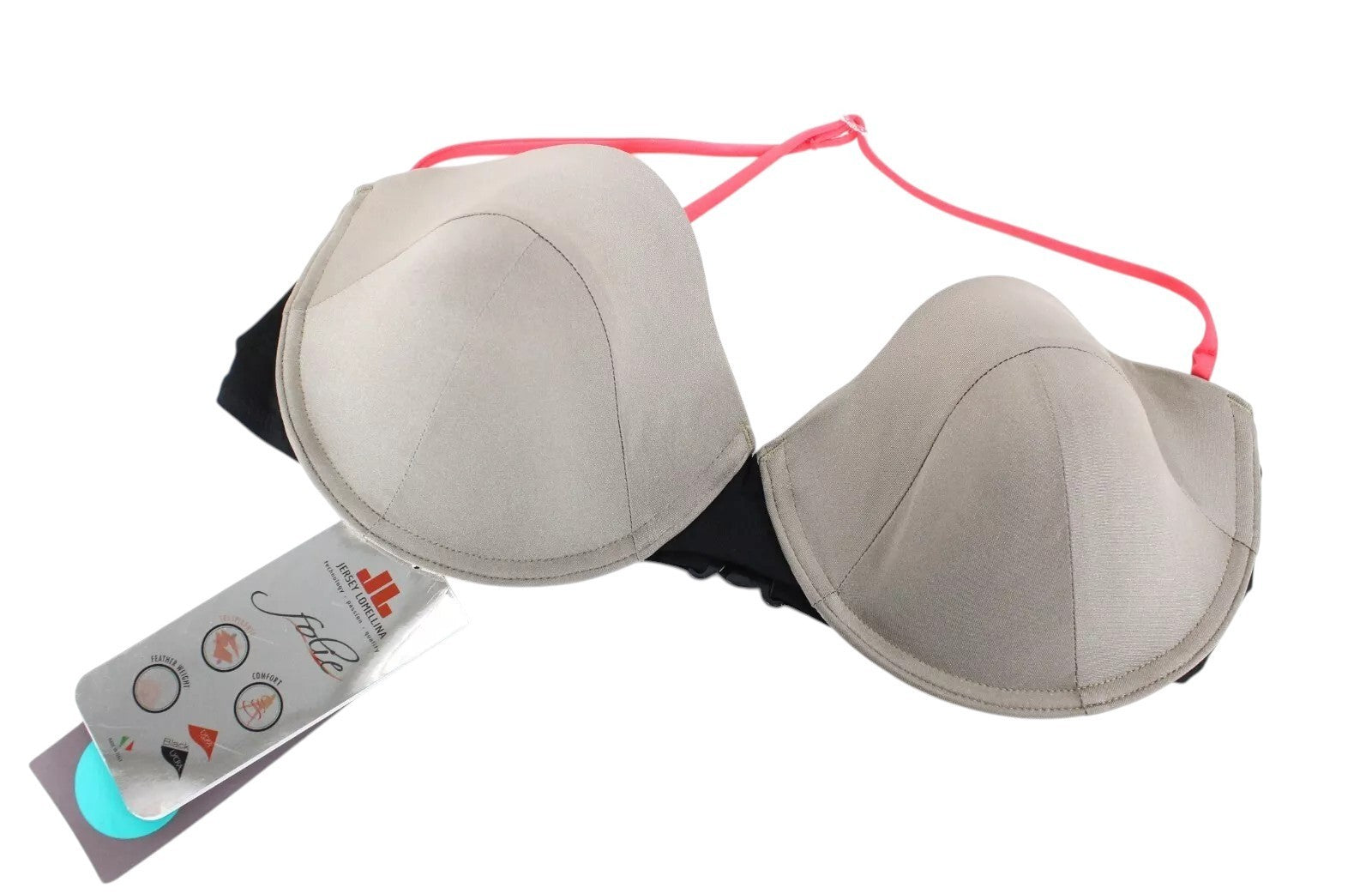 SWEATY BETTY Women Swimwear L Brown Padded Underwired Halter Stretch Bikini Top