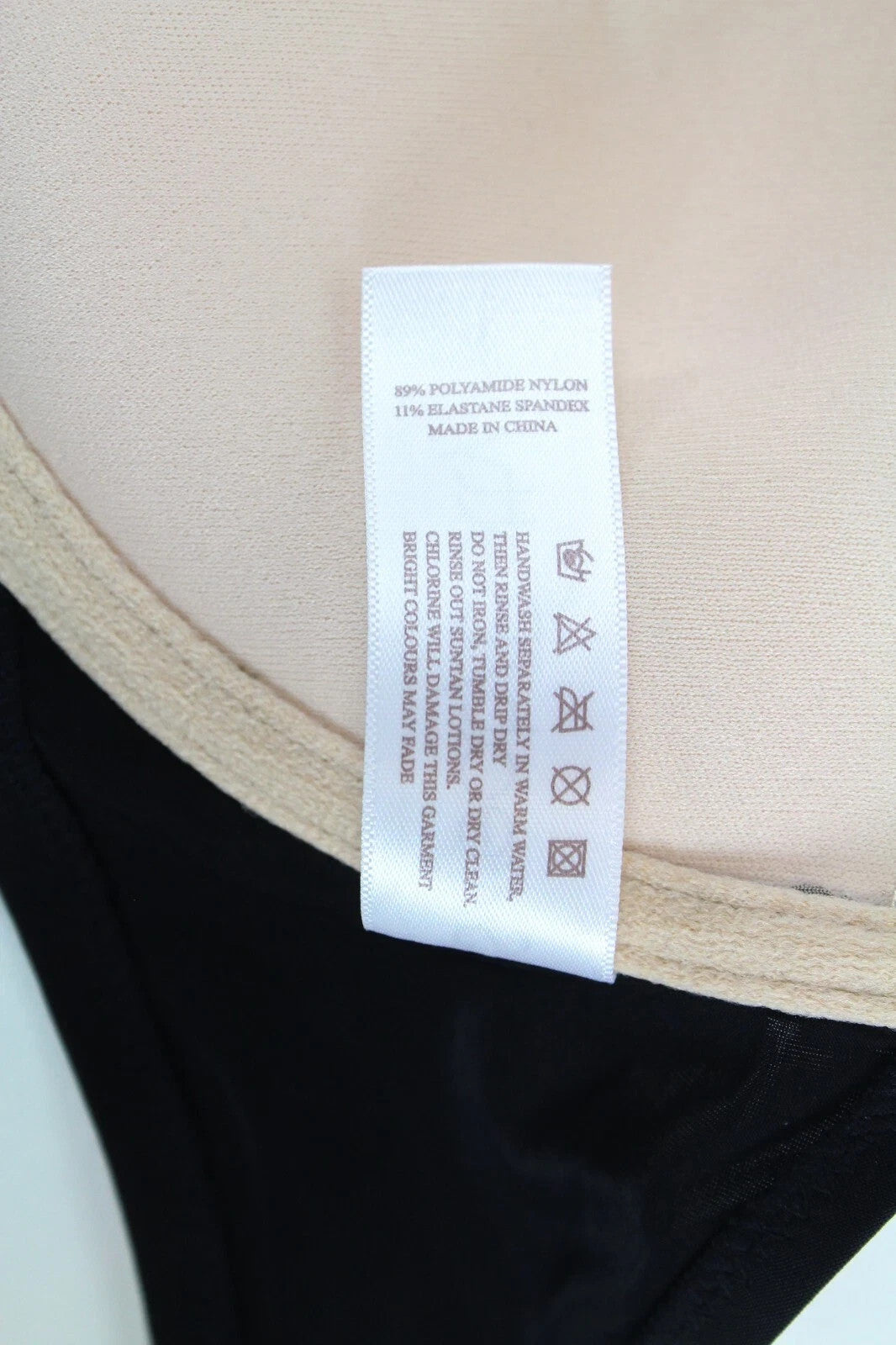 SWEATY BETTY Women Swimwear L Brown Padded Underwired Halter Stretch Bikini Top