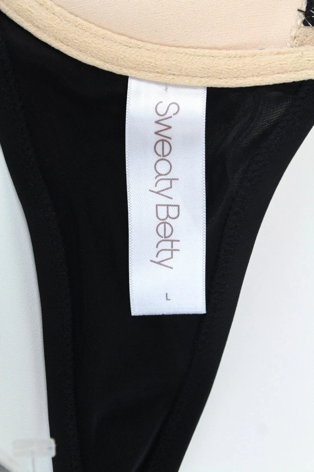 SWEATY BETTY Women Swimwear L Brown Padded Underwired Halter Stretch Bikini Top