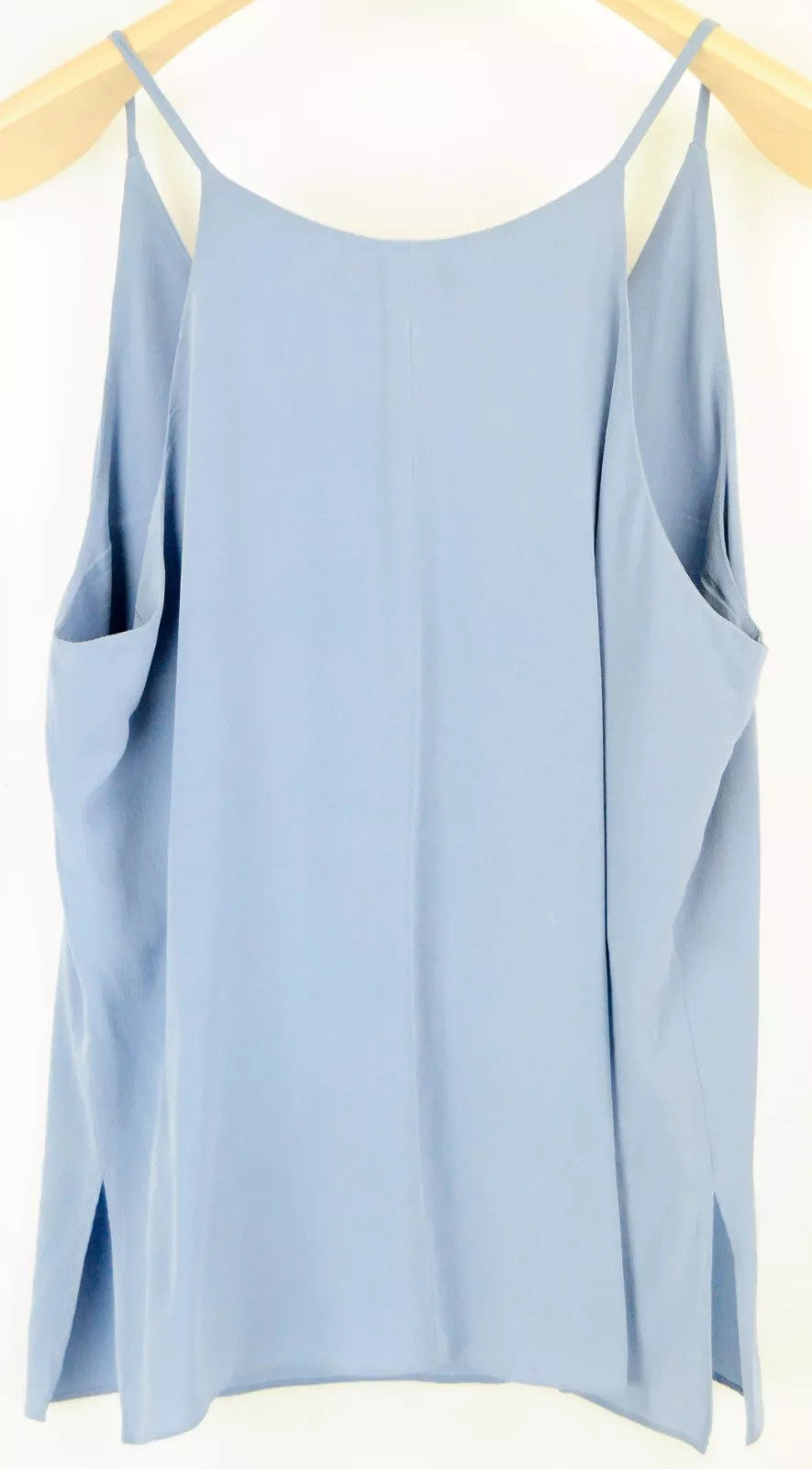 SUISTUDIO Jules Women Blouse UK10 Blue Pure Silk V-Neck Straps Lightweight