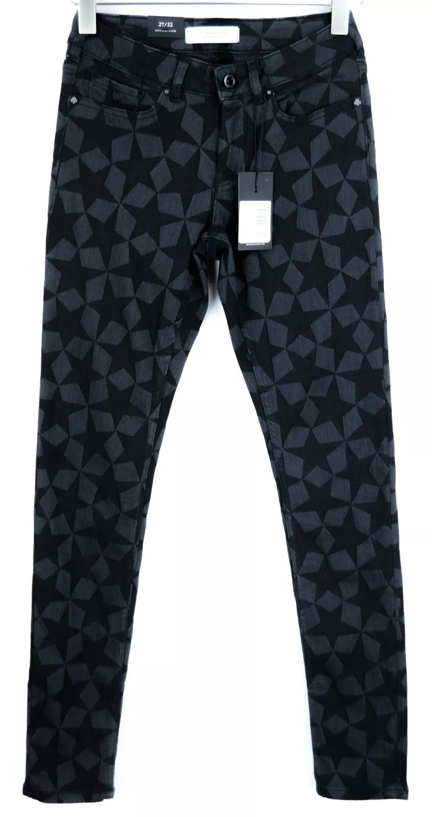 SCOTCH & SODA La Bohemienne Women Jeans W27/L32 Skinny Pattern Black Stretch