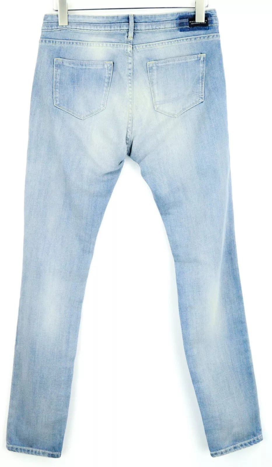 MAISON SCOTCH Women Jeans W30/L34 Slim Fit Cotton Stretch Washed Blue Ripped