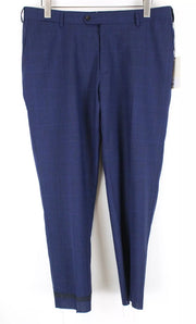 SUITSUPPLY Sienna Men Trousers UK42S Blue Pure Wool Pleated Classic Lined