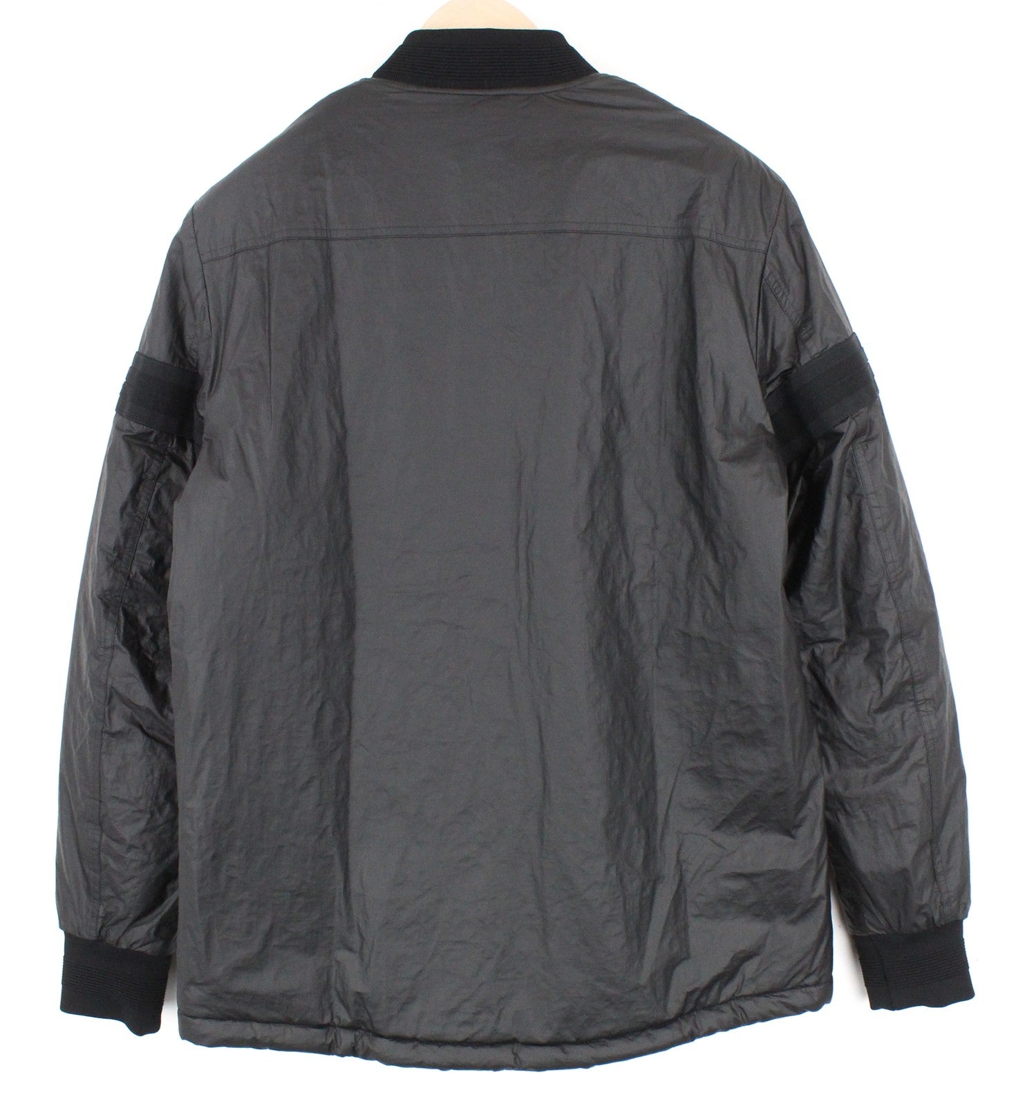 REPLAY Men Jacket L Black Lined Padded Long Sleeved Logo Zipped Single-Breasted