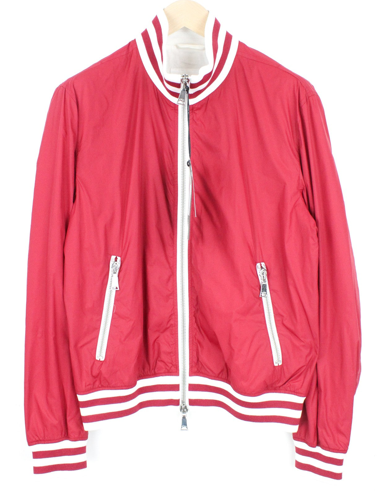 RICHMOND Men Jacket 50 M Red Lined Single-Breaste Long Sleeve Zipped Lightweight