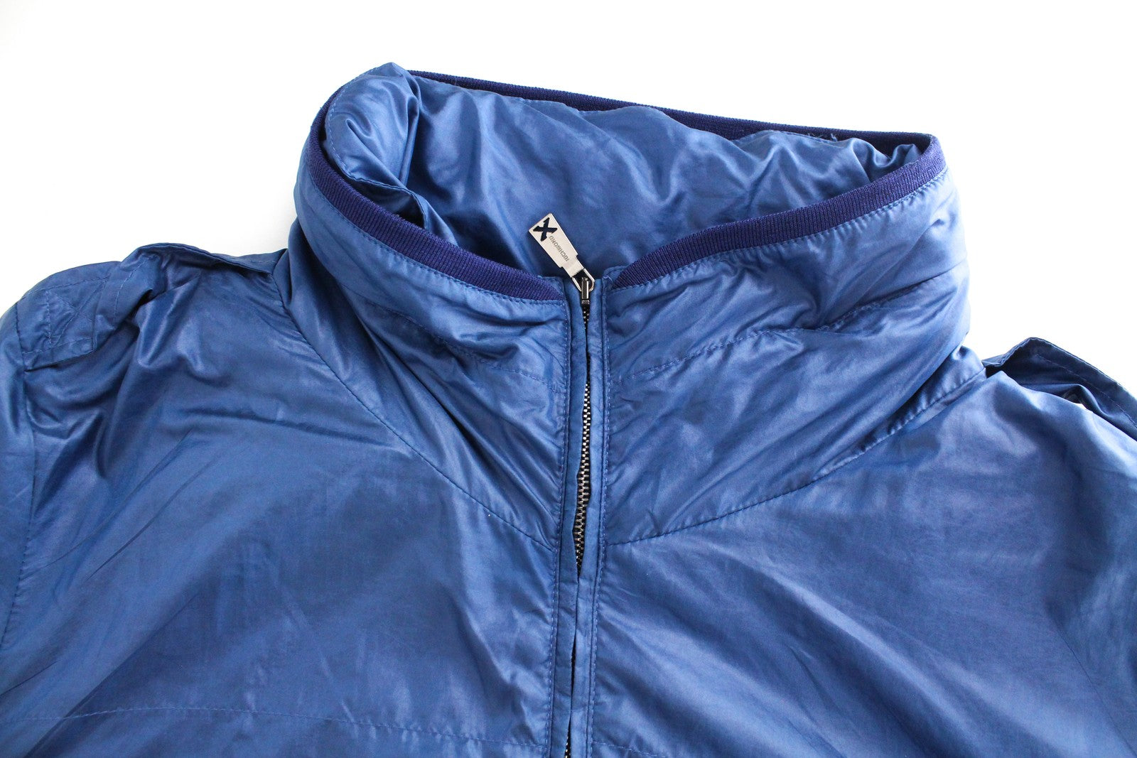 RICHMOND Men Jacket 48 M Blue Lightweight Long Sleeve Hooded Single-Breasted