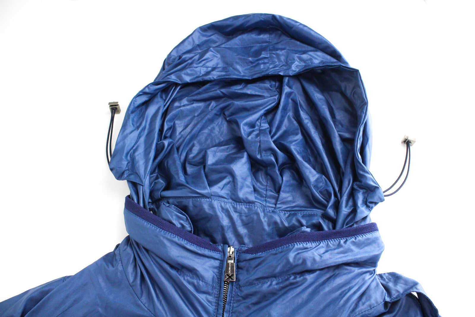 RICHMOND Men Jacket 48 M Blue Lightweight Long Sleeve Hooded Single-Breasted