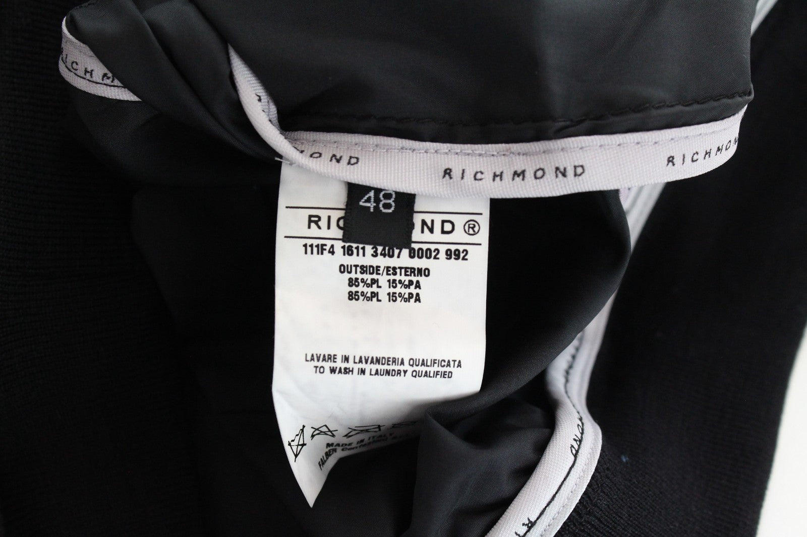 RICHMOND Men Jacket 48 M White Blue Single-Breasted Lightweight Long Sleeved