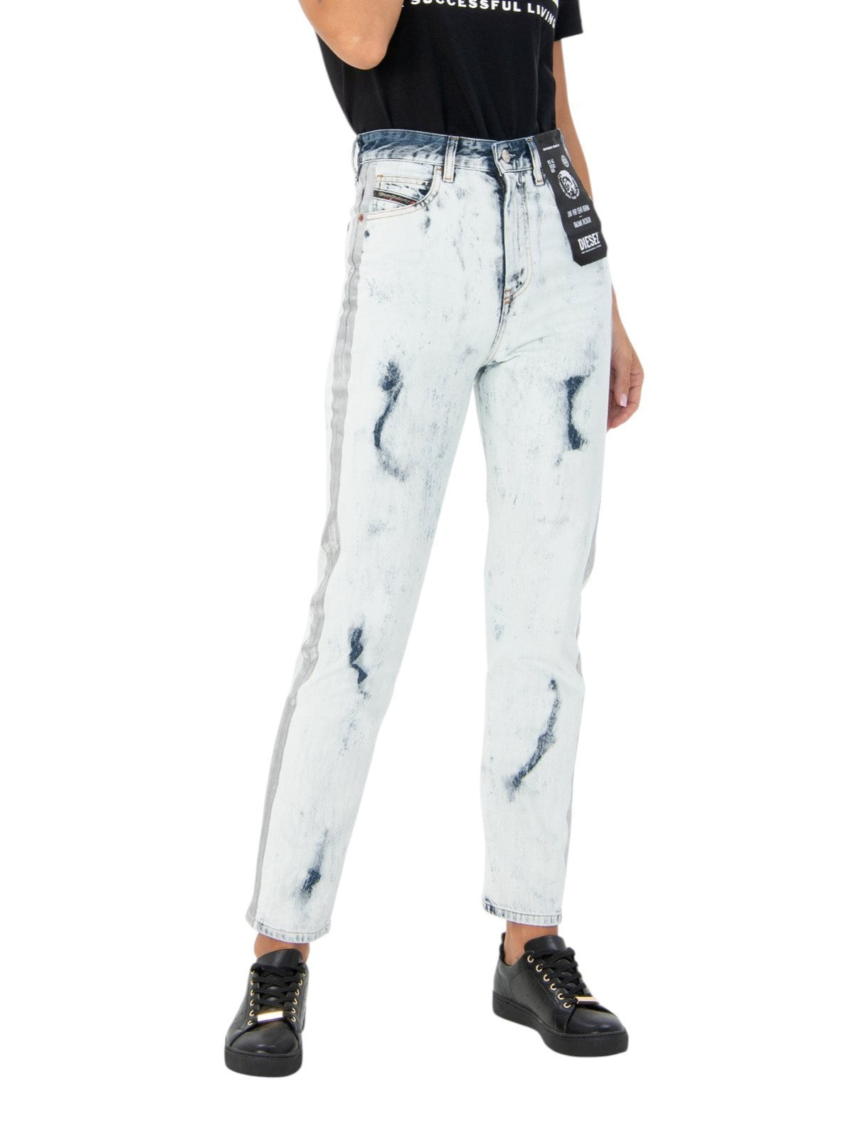 DIESEL D-Eiselle-SP 0890Q Women Jeans W27/L32 Straight Bleached Blue Cotton
