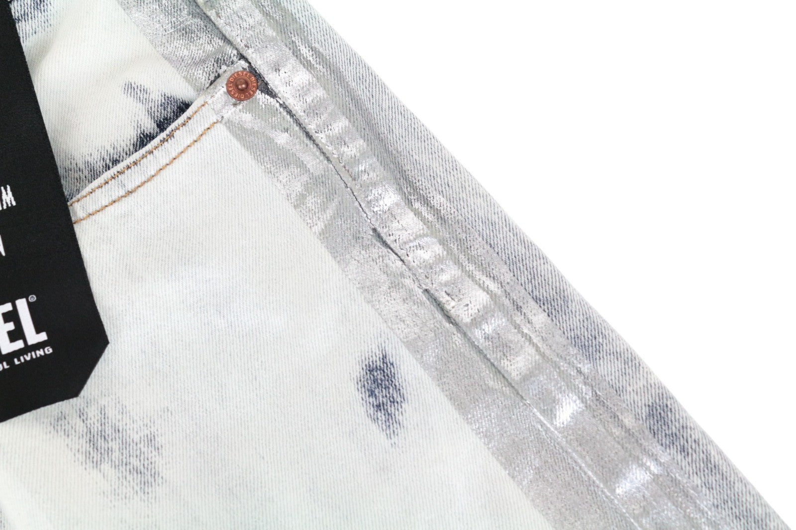 DIESEL D-Eiselle-SP 0890Q Women Jeans W27/L32 Straight Bleached Blue Cotton