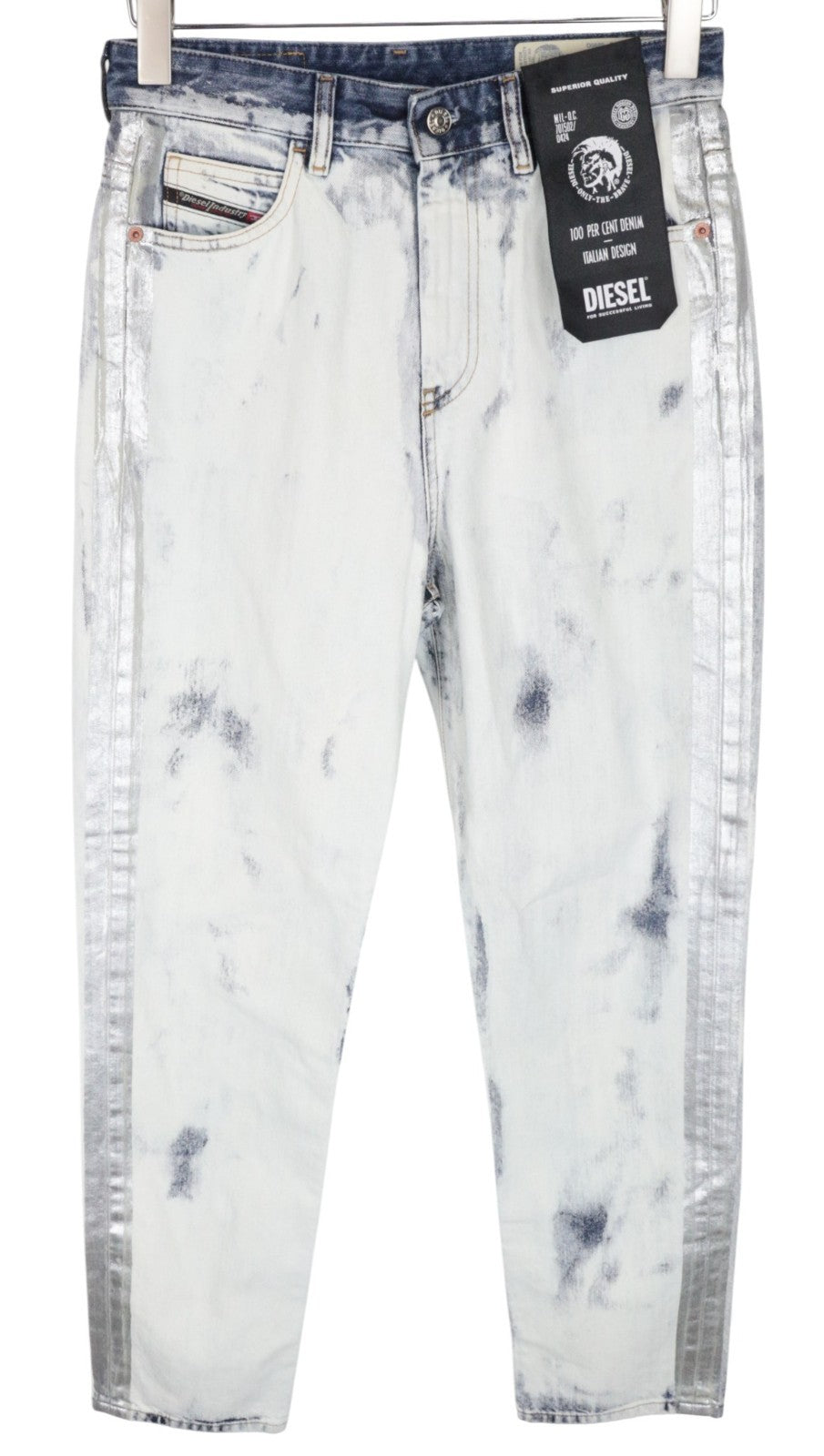 DIESEL D-Eiselle-SP 0890Q Women Jeans W27/L32 Straight Bleached Blue Cotton