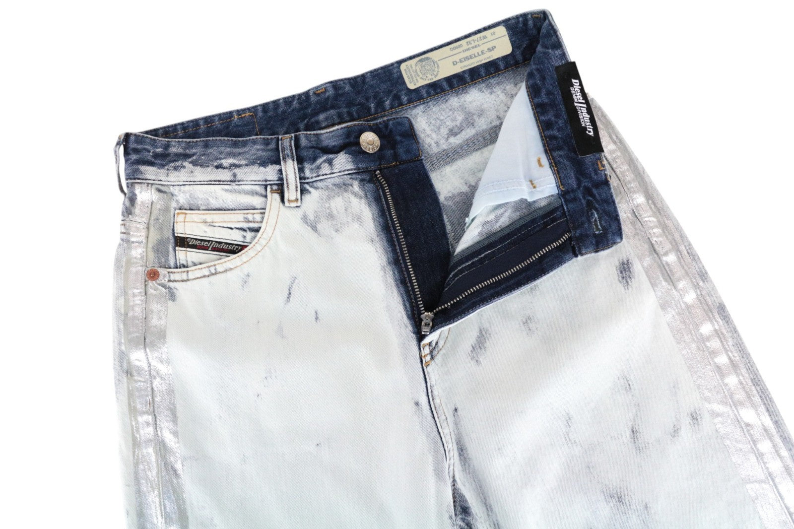 DIESEL D-Eiselle-SP 0890Q Women Jeans W27/L32 Straight Bleached Blue Cotton