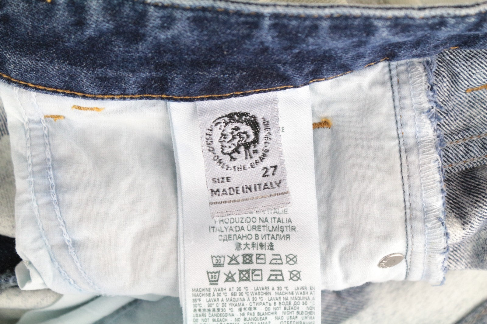 DIESEL D-Eiselle-SP 0890Q Women Jeans W27/L32 Straight Bleached Blue Cotton
