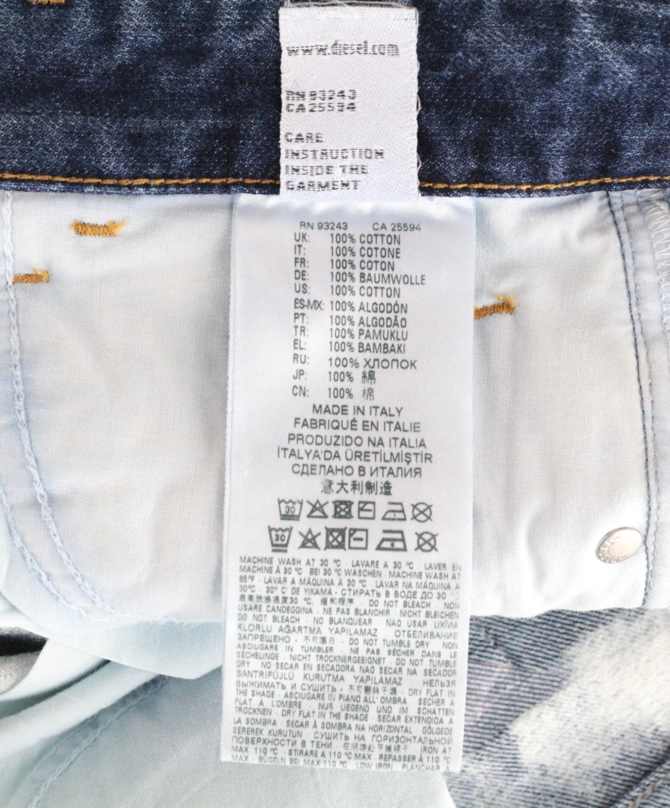 DIESEL D-Eiselle-SP 0890Q Women Jeans W27/L32 Straight Bleached Blue Cotton