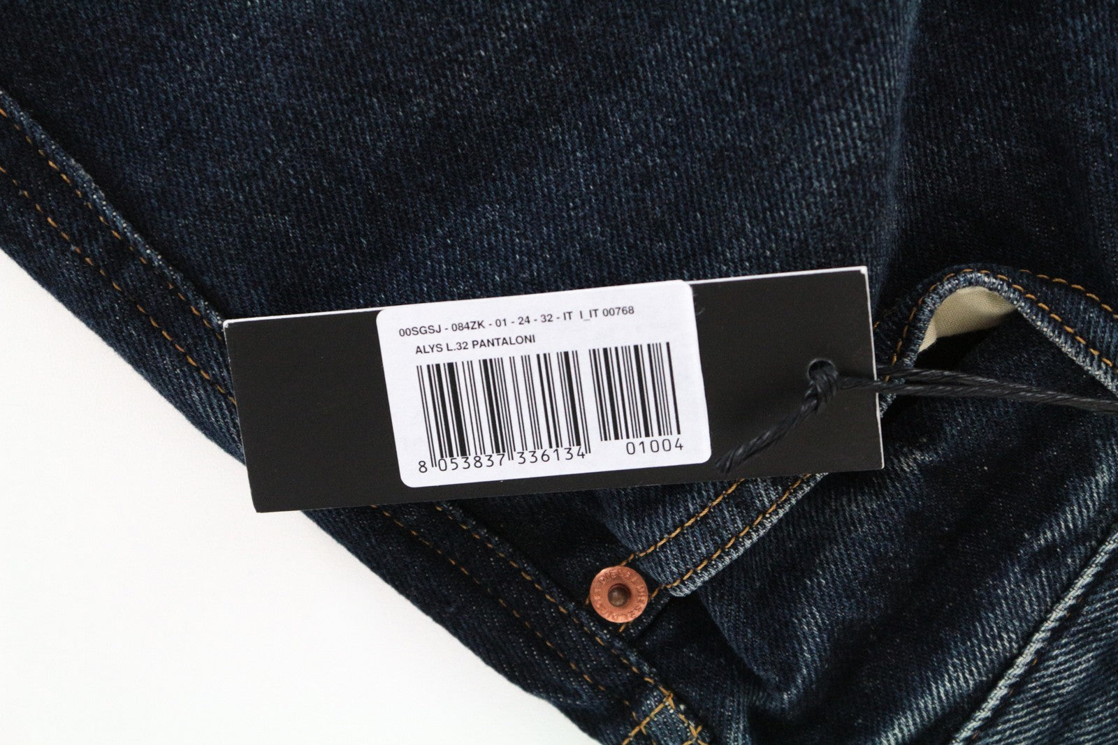 DIESEL Alys 084ZK Women Jeans W24/L32 Straight Fit Washed Blue Pure Cotton