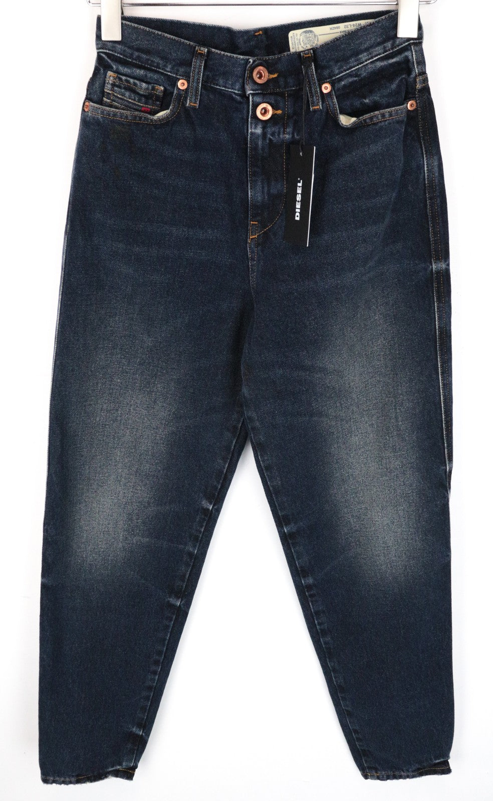 DIESEL Alys 084ZK Women Jeans W24/L32 Straight Fit Washed Blue Pure Cotton