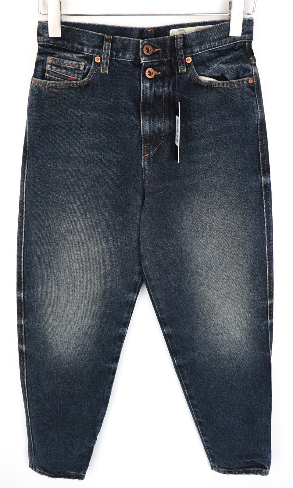 DIESEL Alys 084ZK Women Jeans W25/L30 Straight Fit Washed Blue Pure Cotton
