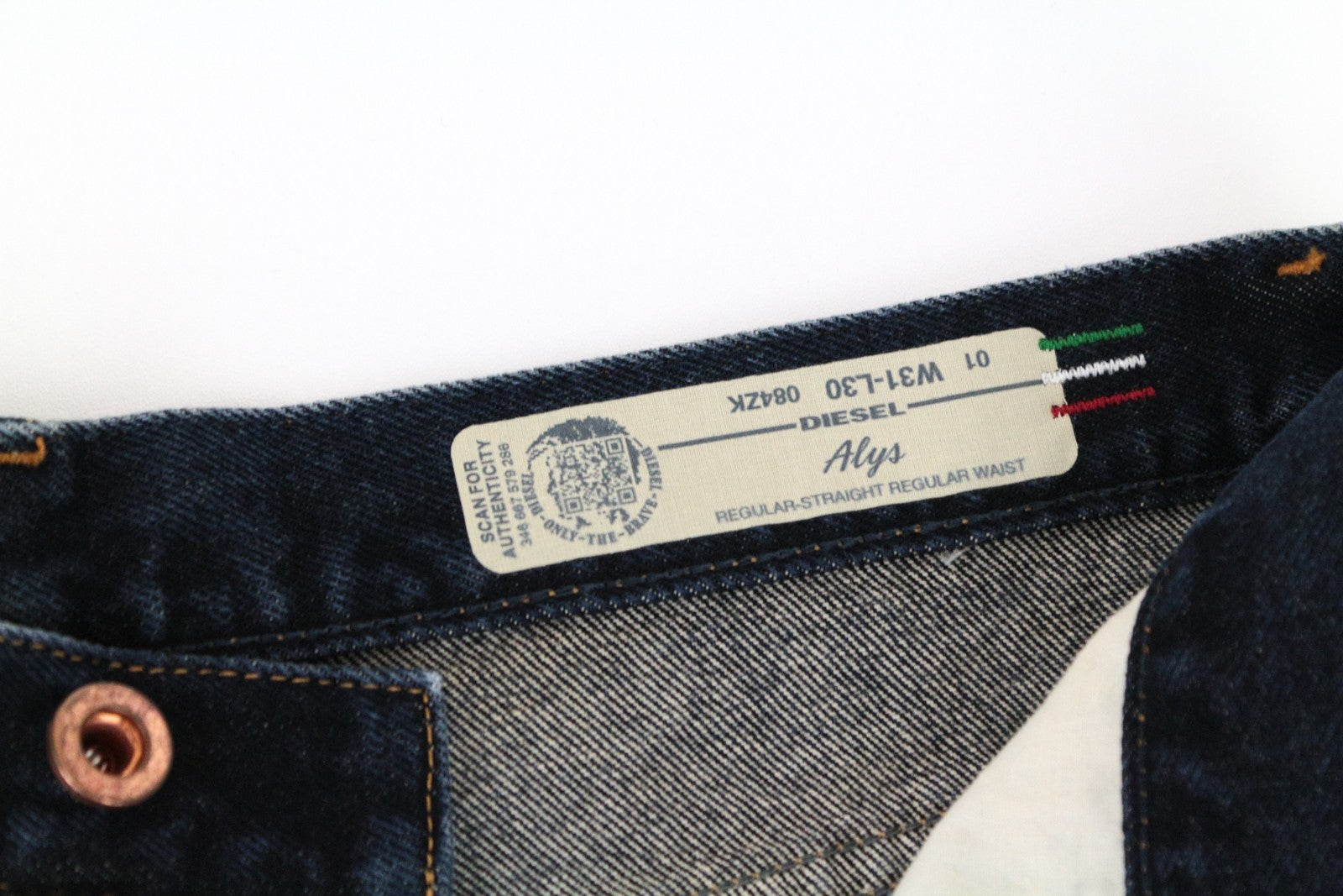 DIESEL Alys 084ZK Women Jeans W31/L30 Straight Washed Dark Blue Pure Cotton