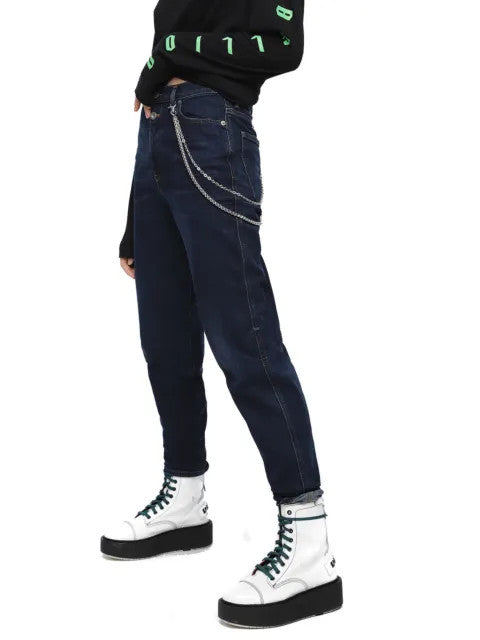 DIESEL Alys 084ZC Women Jeans W25/L32 Straight Fit Blue Cotton Stretch Denim