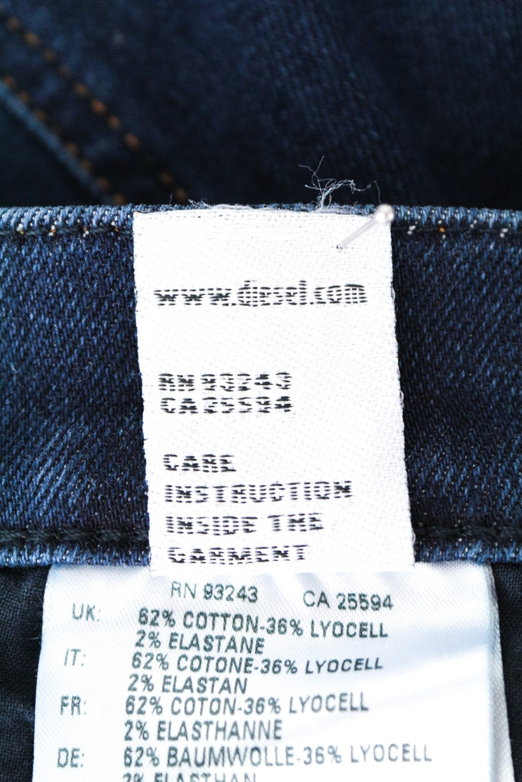 DIESEL Alys 084ZC Women Jeans W25/L32 Straight Fit Blue Cotton Stretch Denim