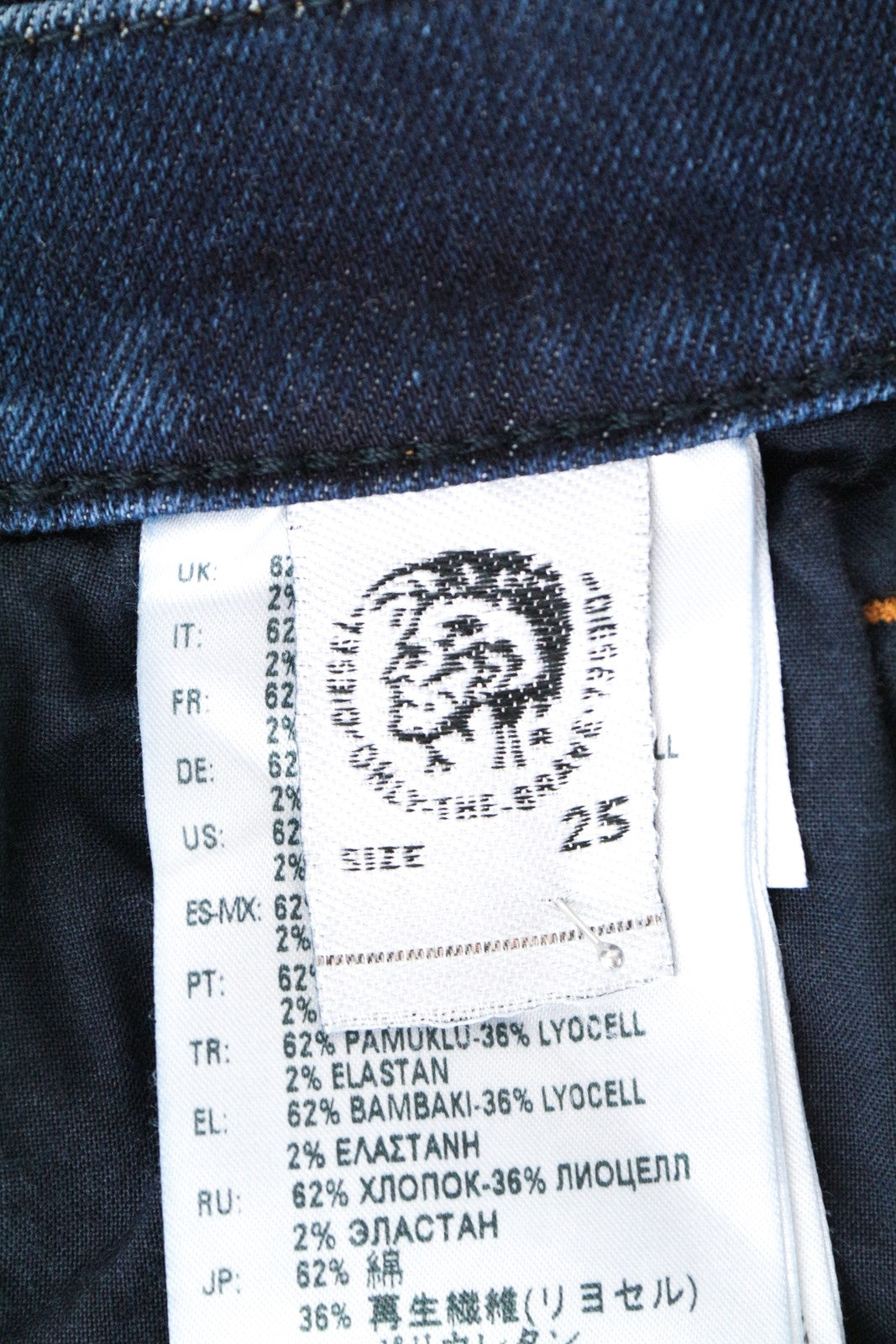 DIESEL Alys 084ZC Women Jeans W25/L32 Straight Fit Blue Cotton Stretch Denim