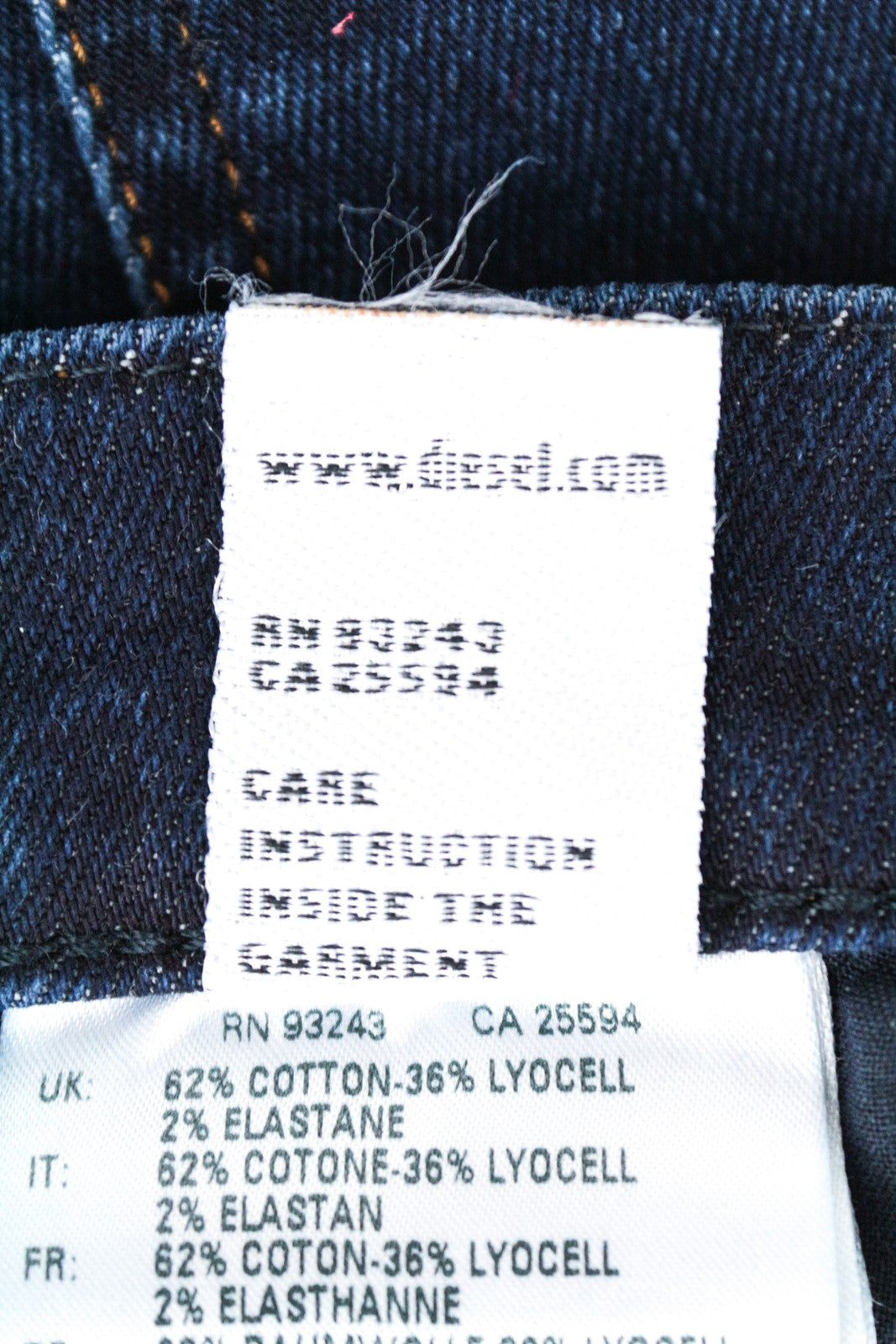 DIESEL Alys 084ZC Women Jeans W28/L32 Straight Fit Washed Blue Cotton Stretch