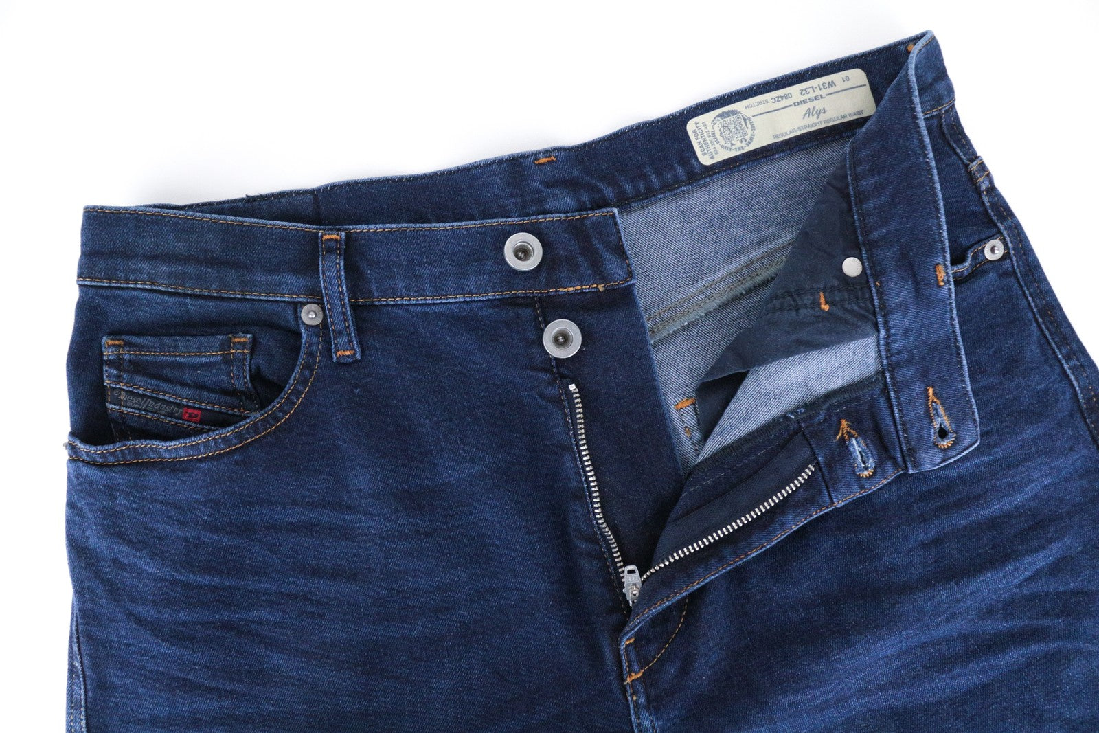 DIESEL Alys 084ZC Women Jeans W31/L32 Straight Blue Cotton Stretch Denim Washed