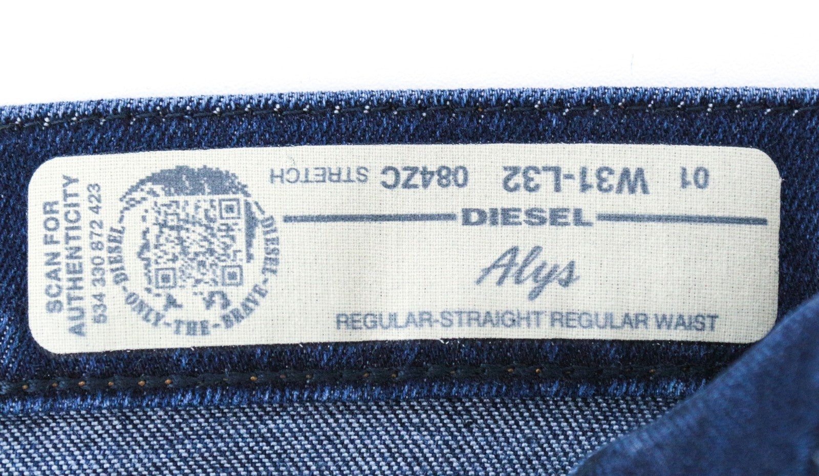 DIESEL Alys 084ZC Women Jeans W31/L32 Straight Blue Cotton Stretch Denim Washed