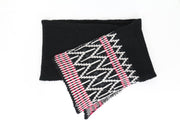 REPLAY Women Scarf OS Black Knitted Patterned Unisex Winter Autumn