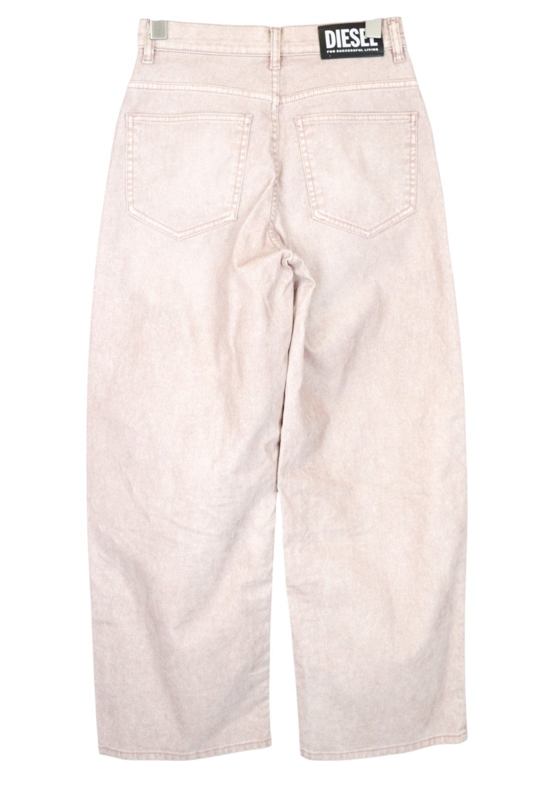 DIESEL Widee 0091T Women Jeans W27/L30 Light Pink Stretch Flared Straight Fit
