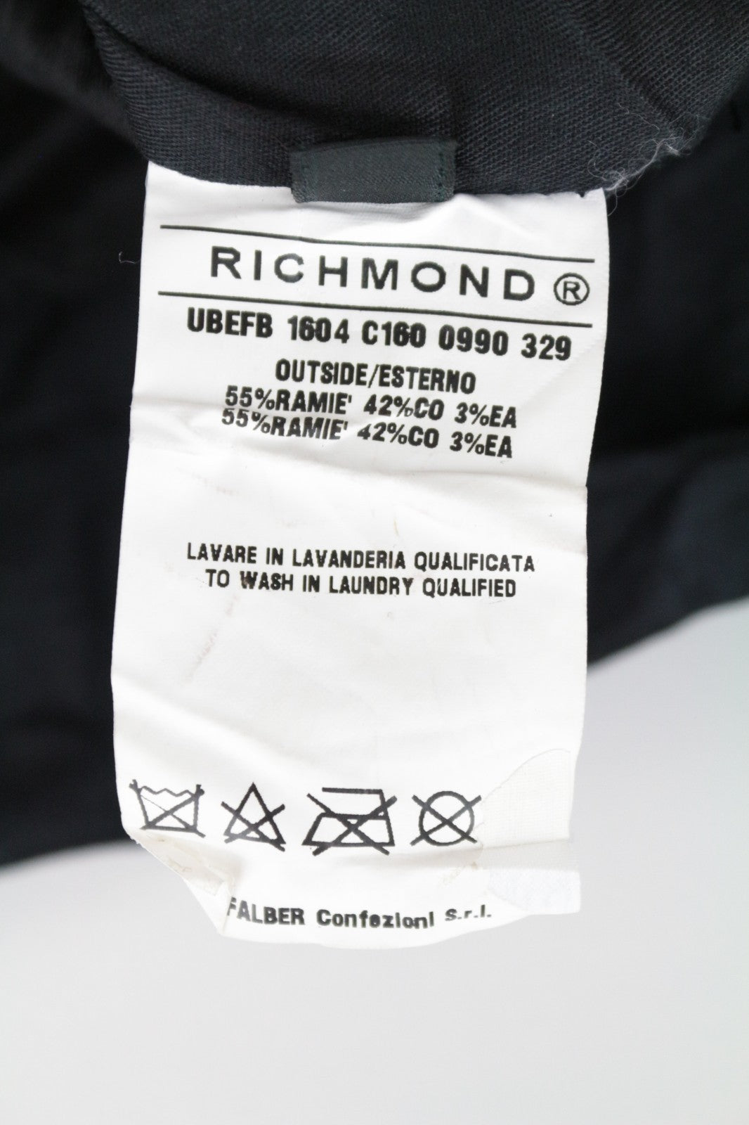 RICHMOND Men Jacket IT48 Black Double-Breasted Crinkled Cotton Blended Hood