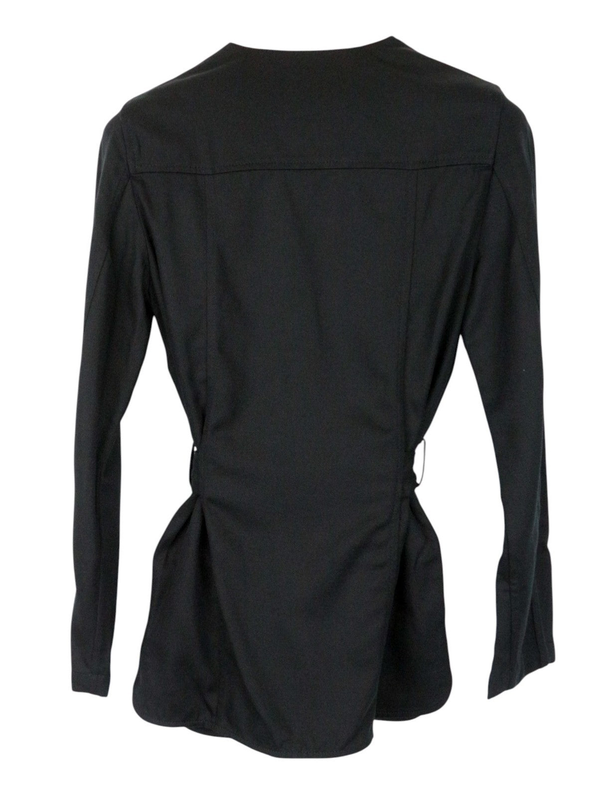 DENHAM Moonlight Women Jacket XS Solid Cinder Black Belted Buttoned Collared