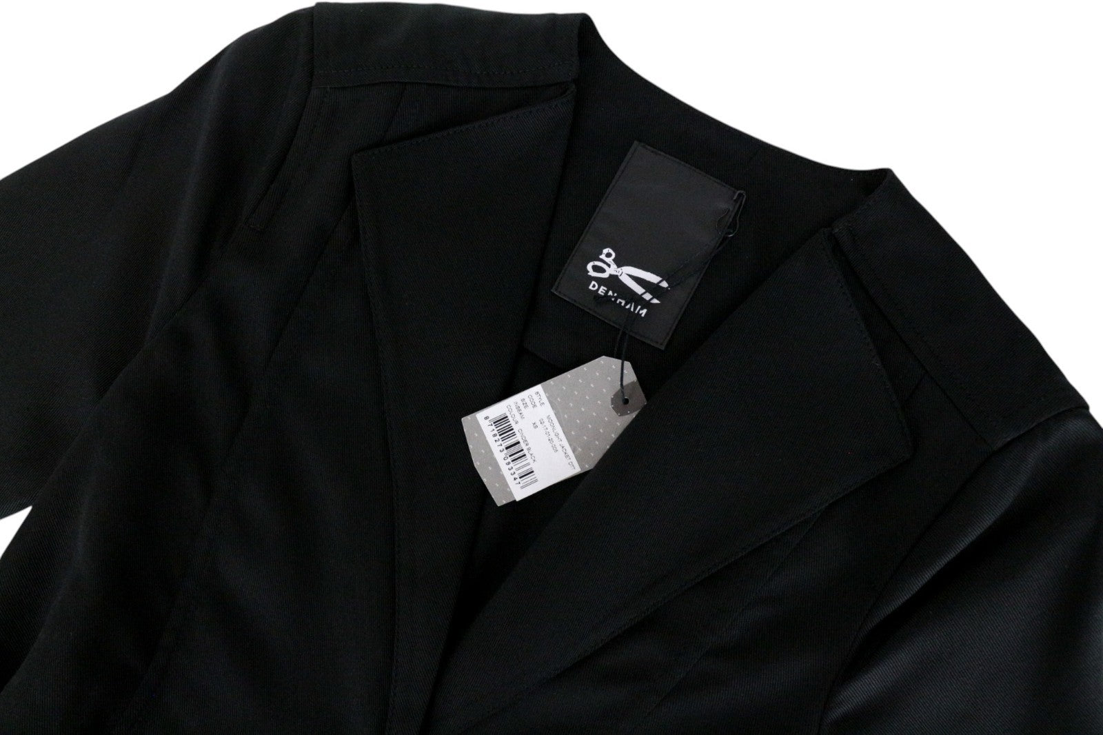 DENHAM Moonlight Women Jacket XS Solid Cinder Black Belted Buttoned Collared