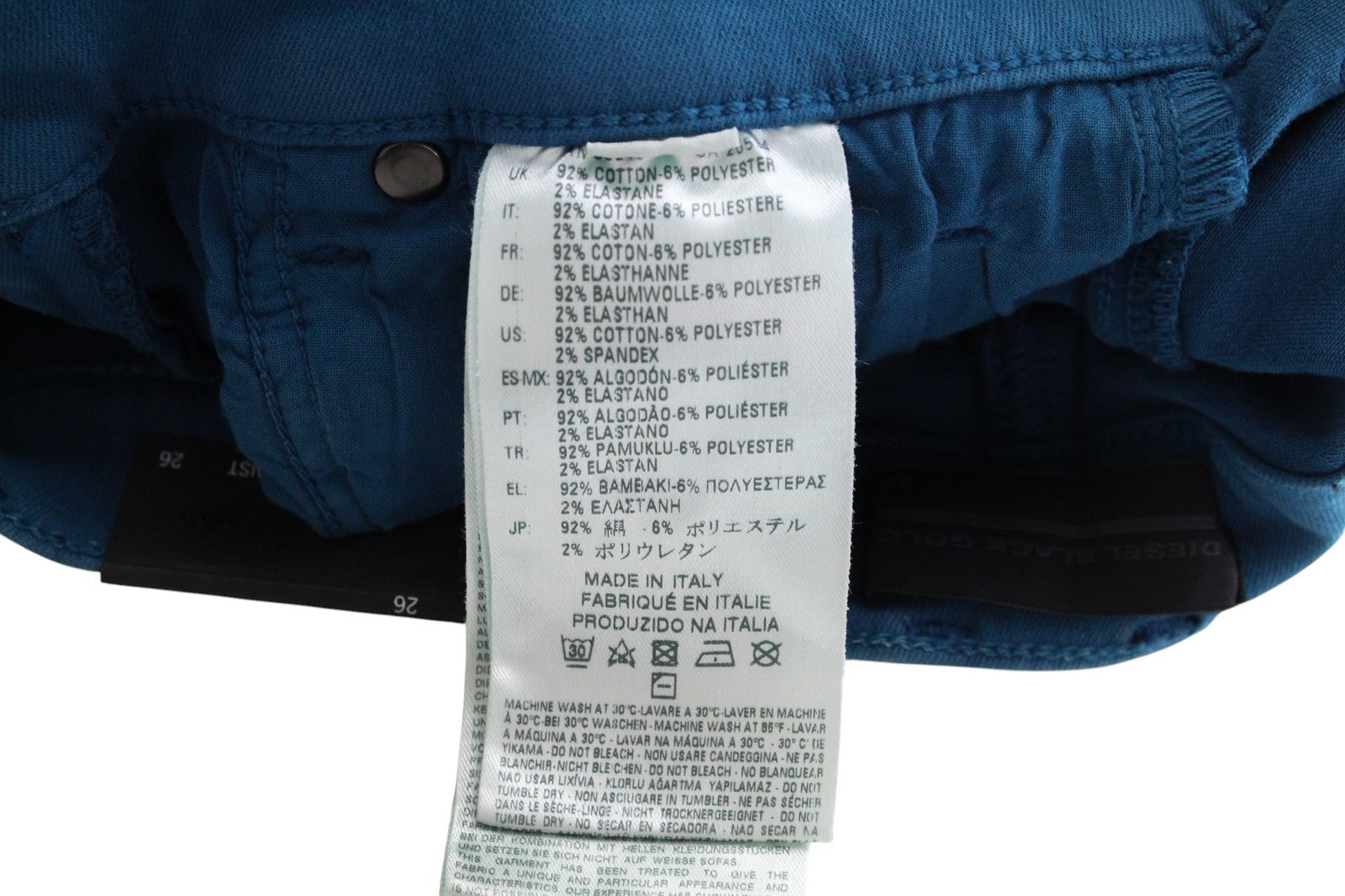 DIESEL BLACK GOLD Type-165A BG8JU Women Jeans W26 Super Skinny Blue Stretch