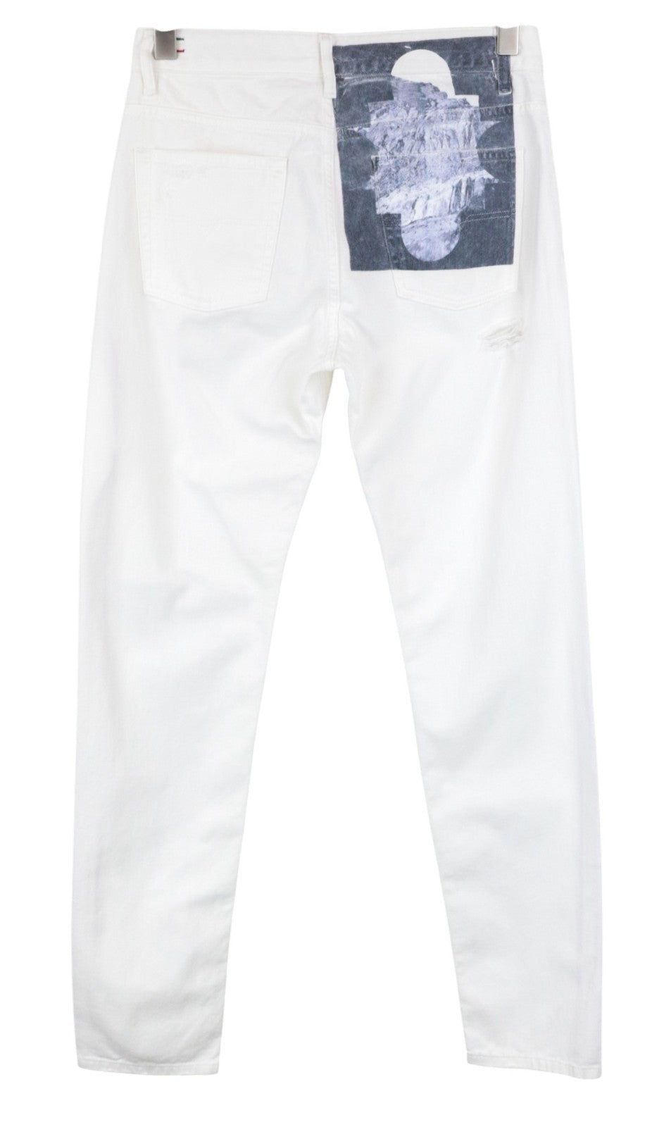 DIESEL Neekhol 0699F Women Jeans W27/L32 Straight Pure Cotton Off-White Ripped